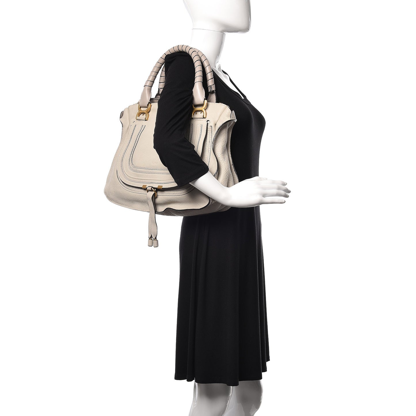 Calfskin Medium Marcie Satchel Dove