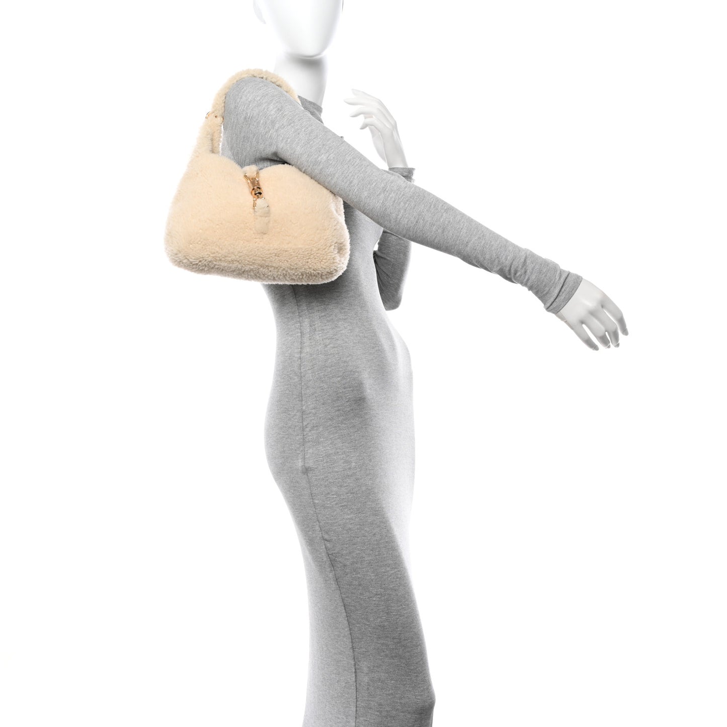 Shearling Small Jackie 1961 Shoulder Bag Ivory