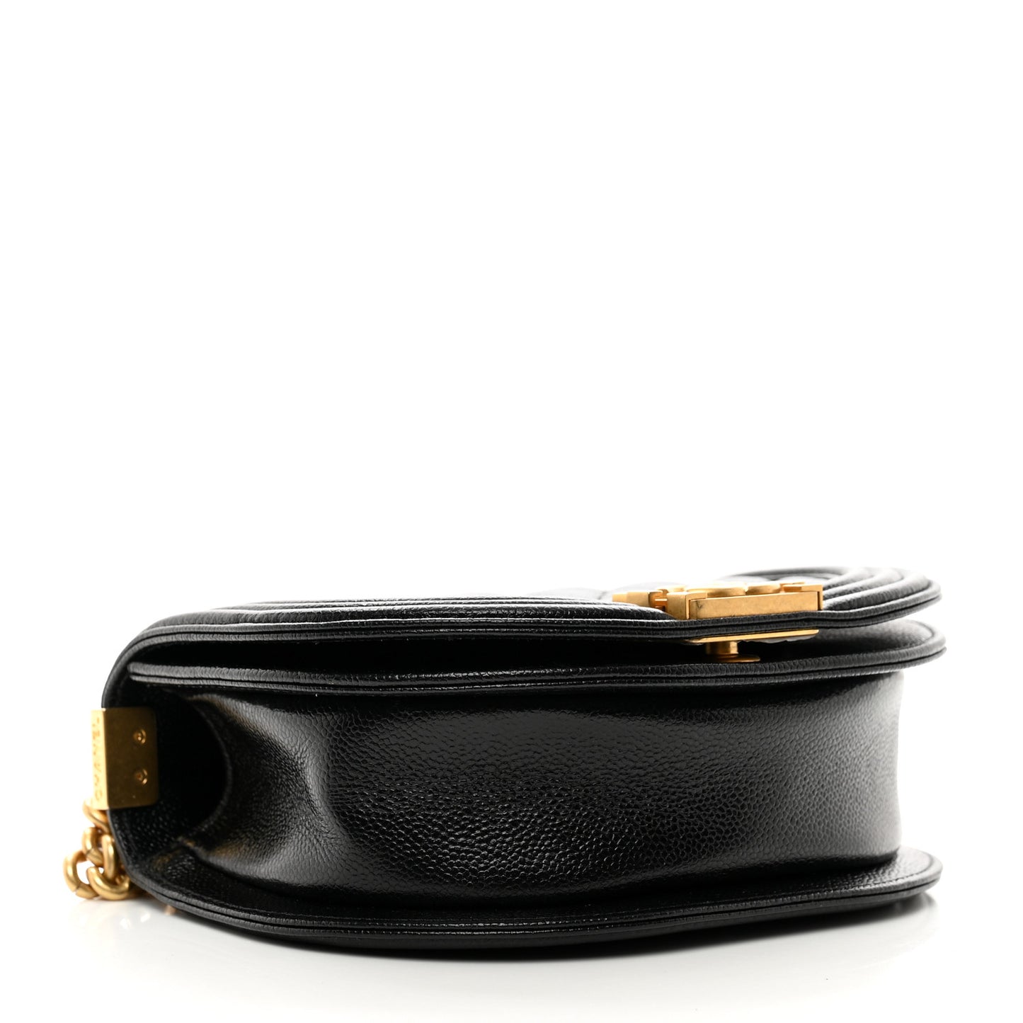 Caviar Quilted Small Boy Messenger Bag Black