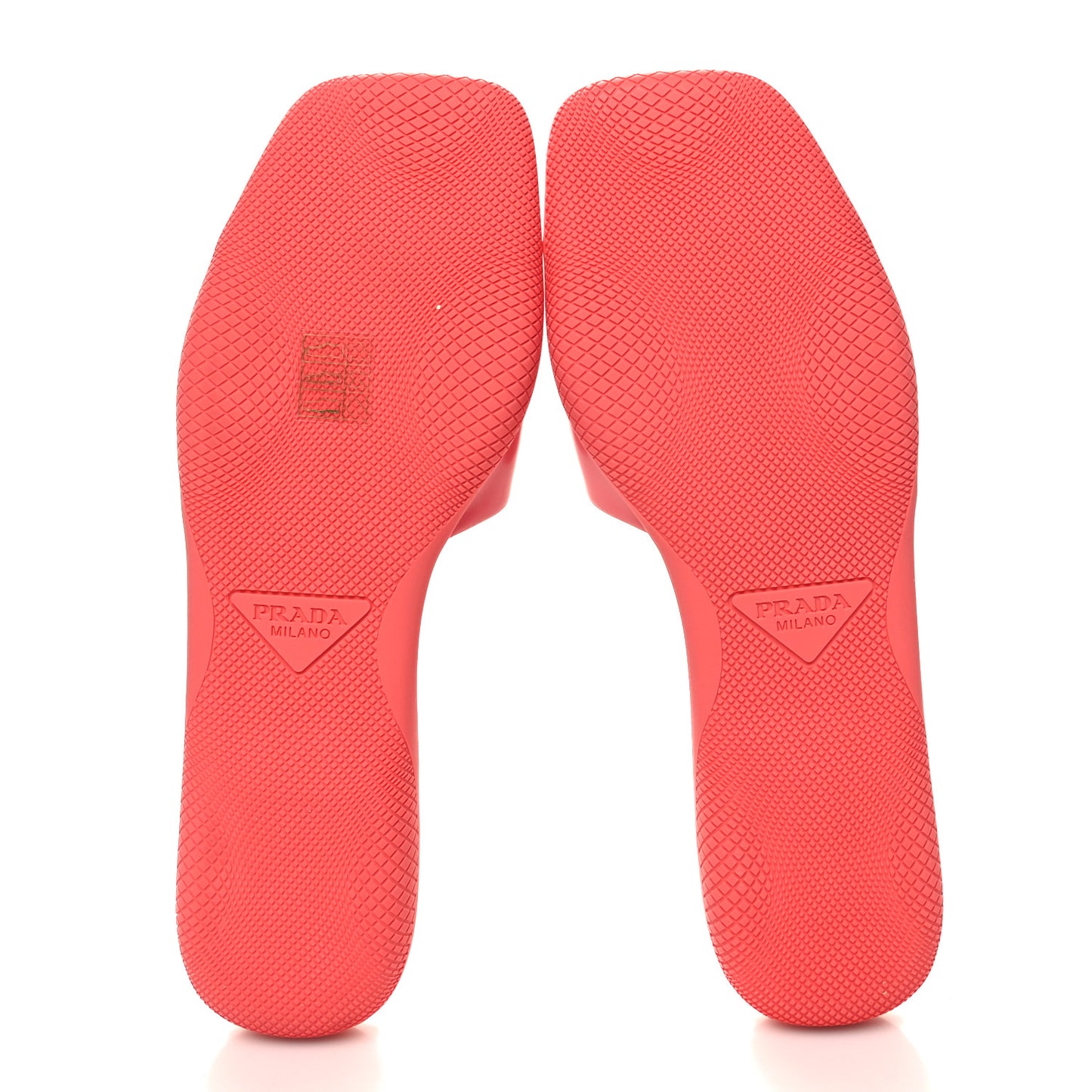 Spazzolato Triangle Logo Slide Flat Sandals 38 Corallo