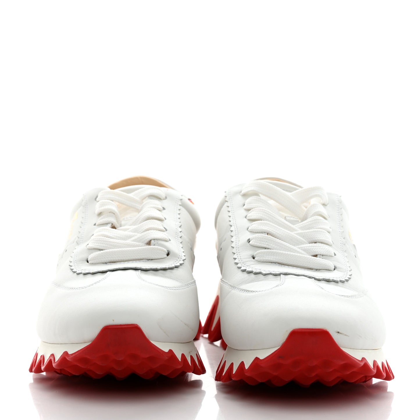 Calfskin Rubber Neoprene Nappa Mens Loubishark Sneakers 41 White