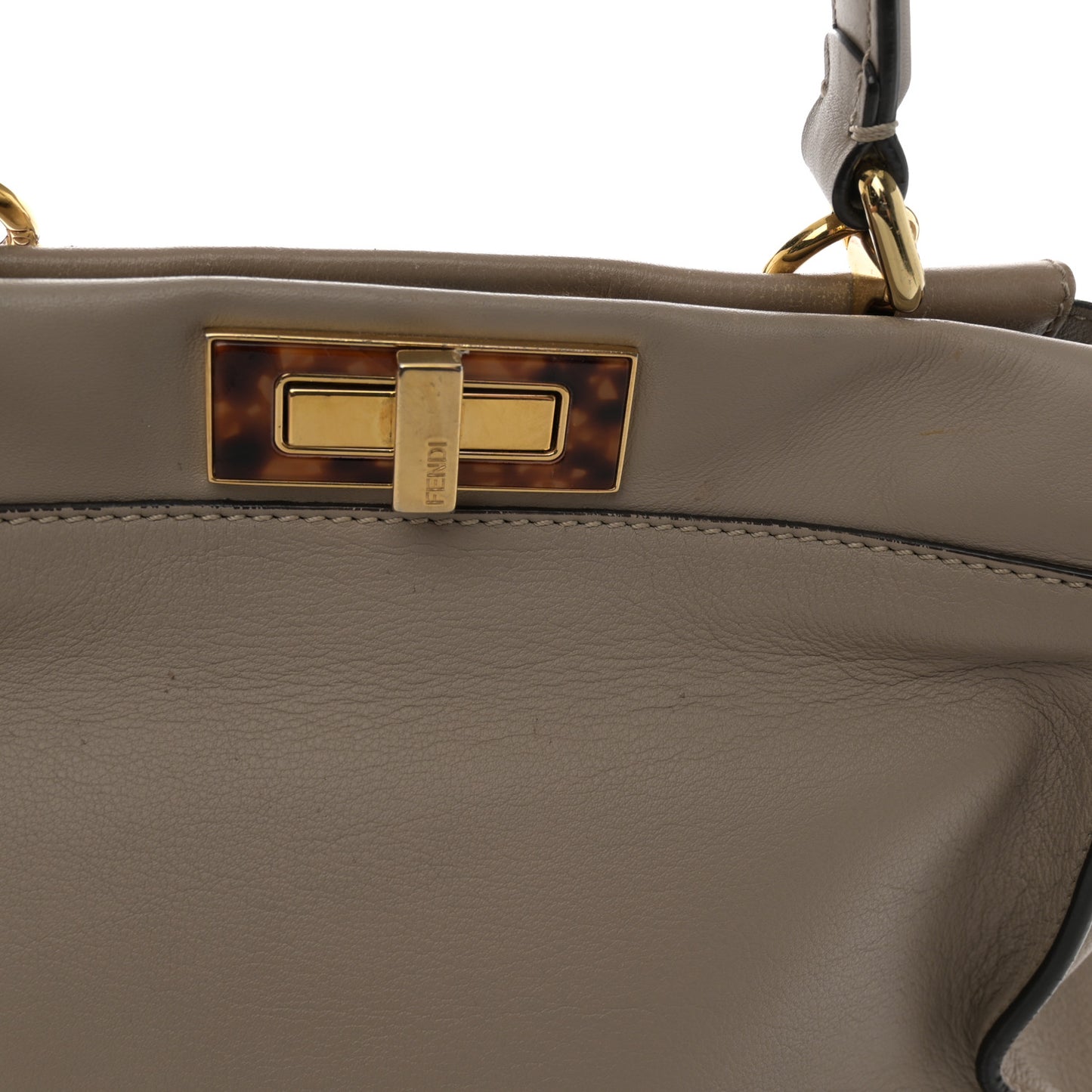 Vitello Seta Plexiglass Tortoise Medium Peekaboo Iconic Satchel Tortora