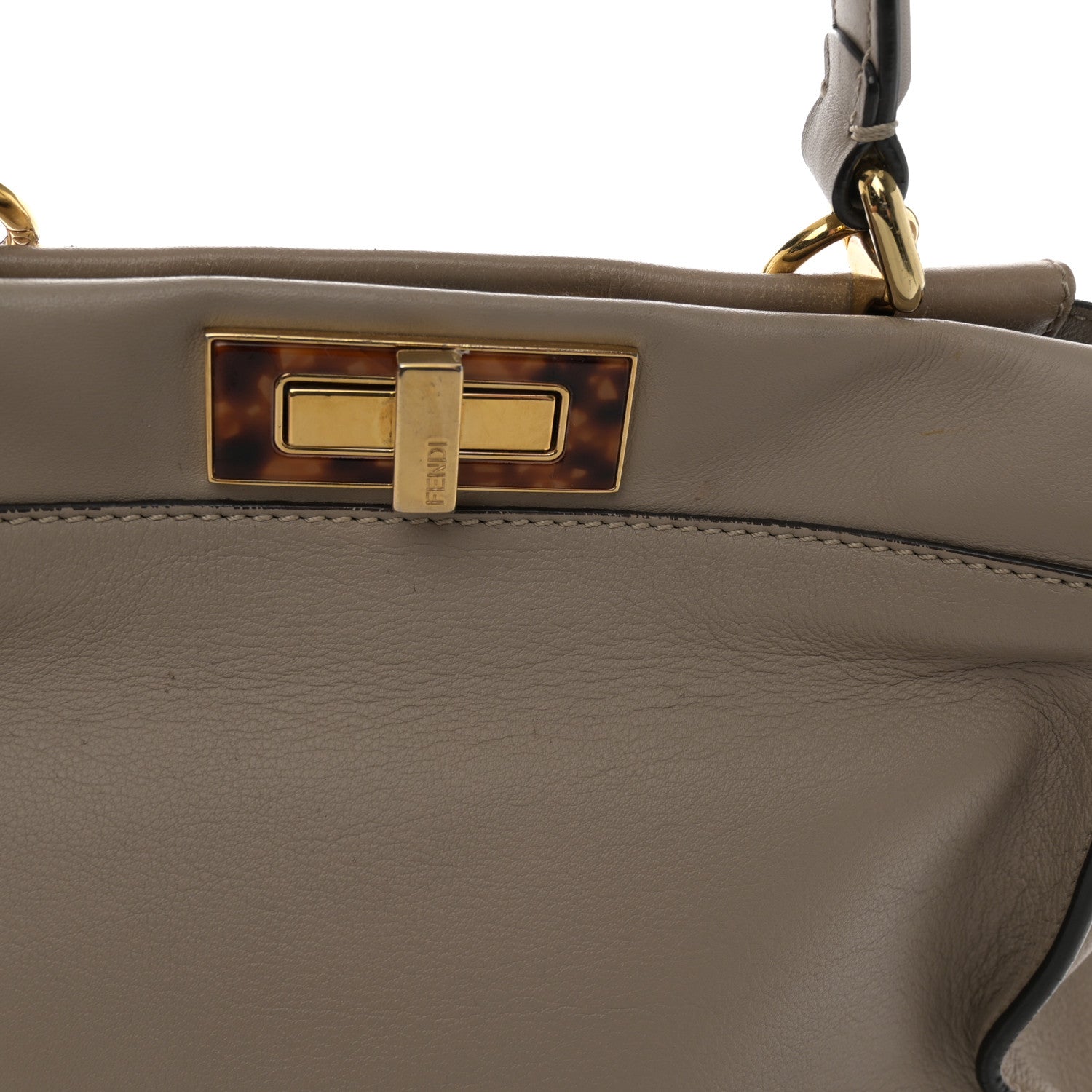 Fendi Vitello Seta Plexiglass Tortoise Medium Peekaboo Iconic Satchel Tortora 13 of 13