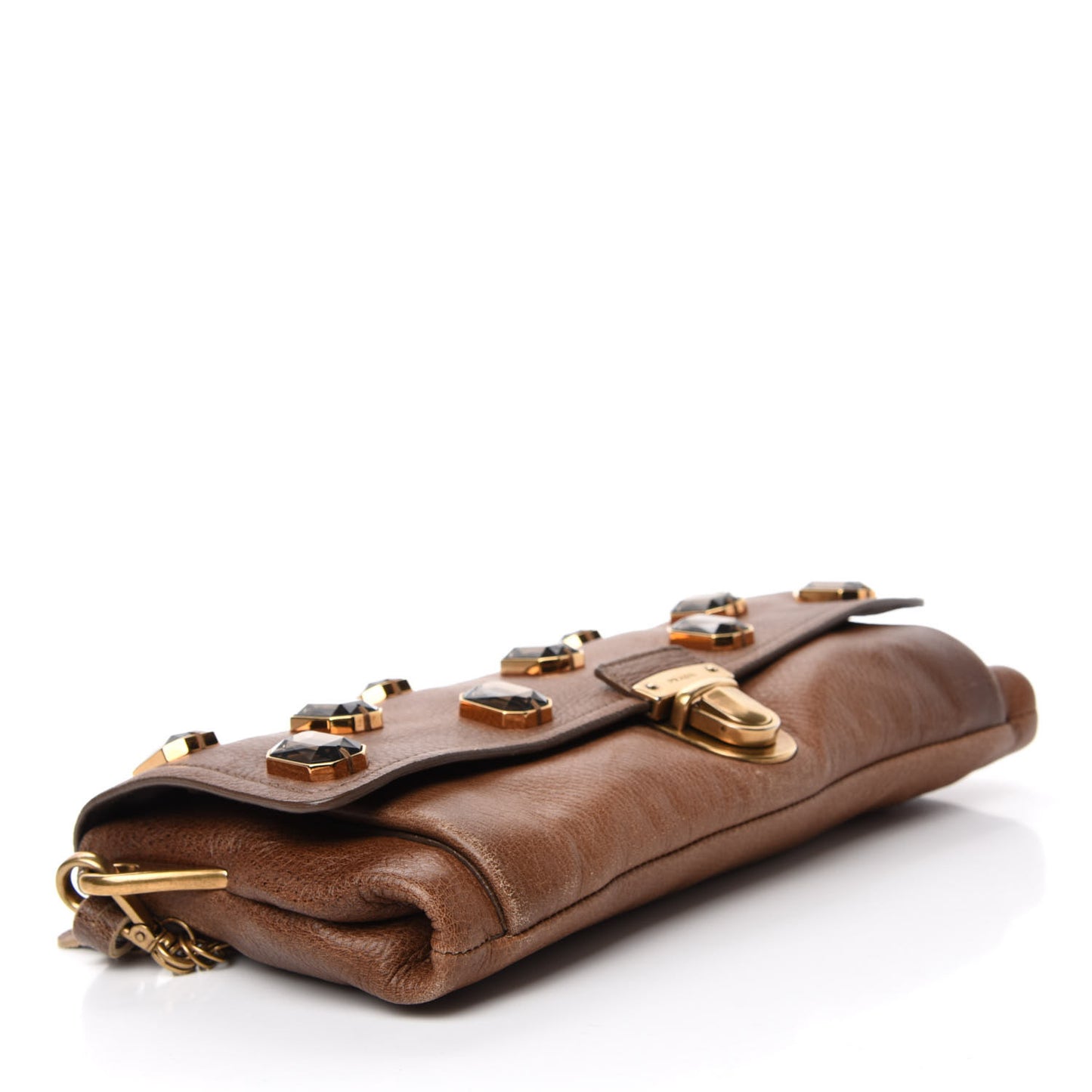 Cervo Pietre Jeweled Shoulder Bag Cammello