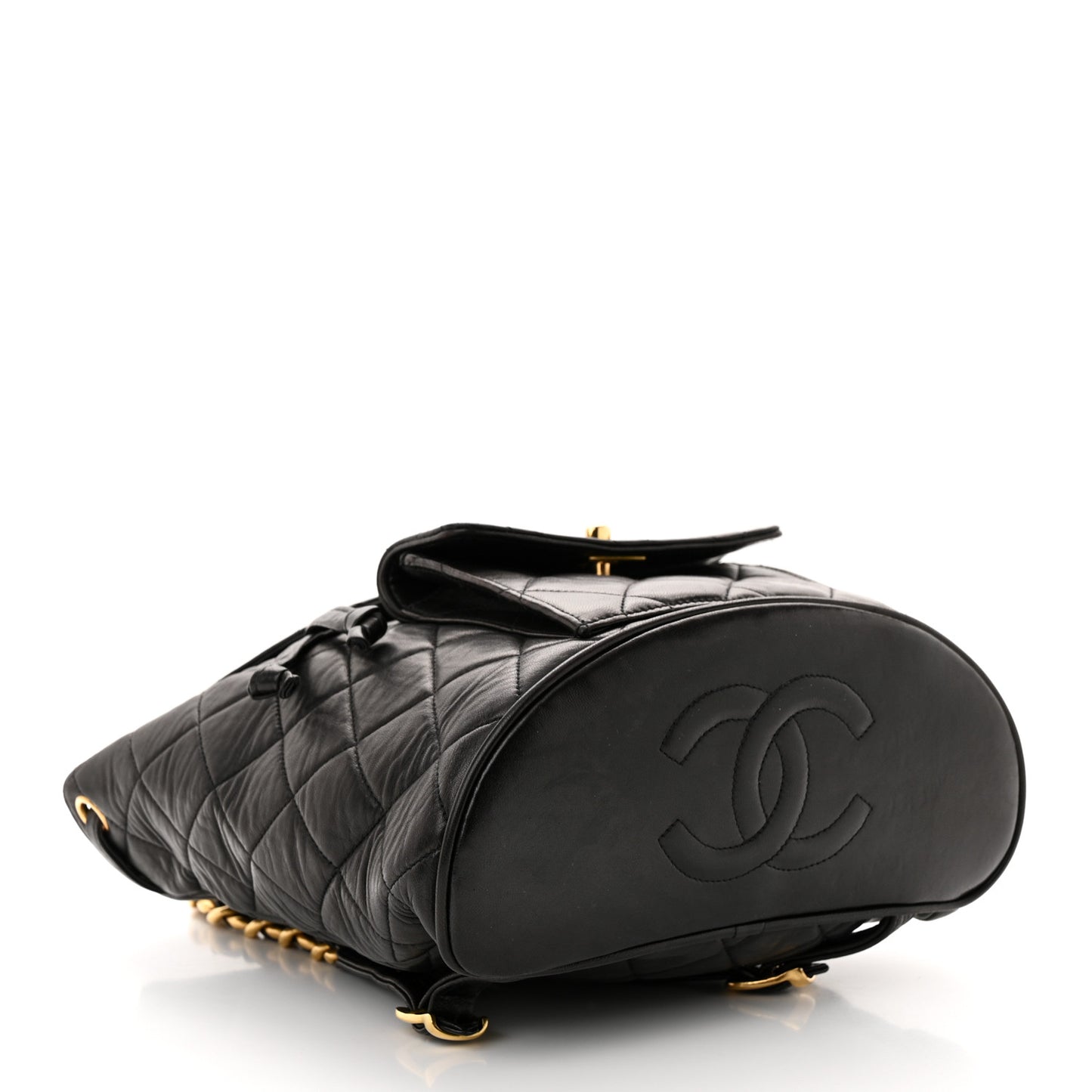 Lambskin Quilted Backpack Black