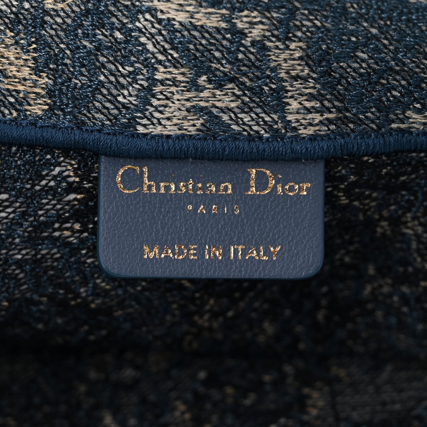 Canvas Embroidered Large Brocart Book Tote Blue