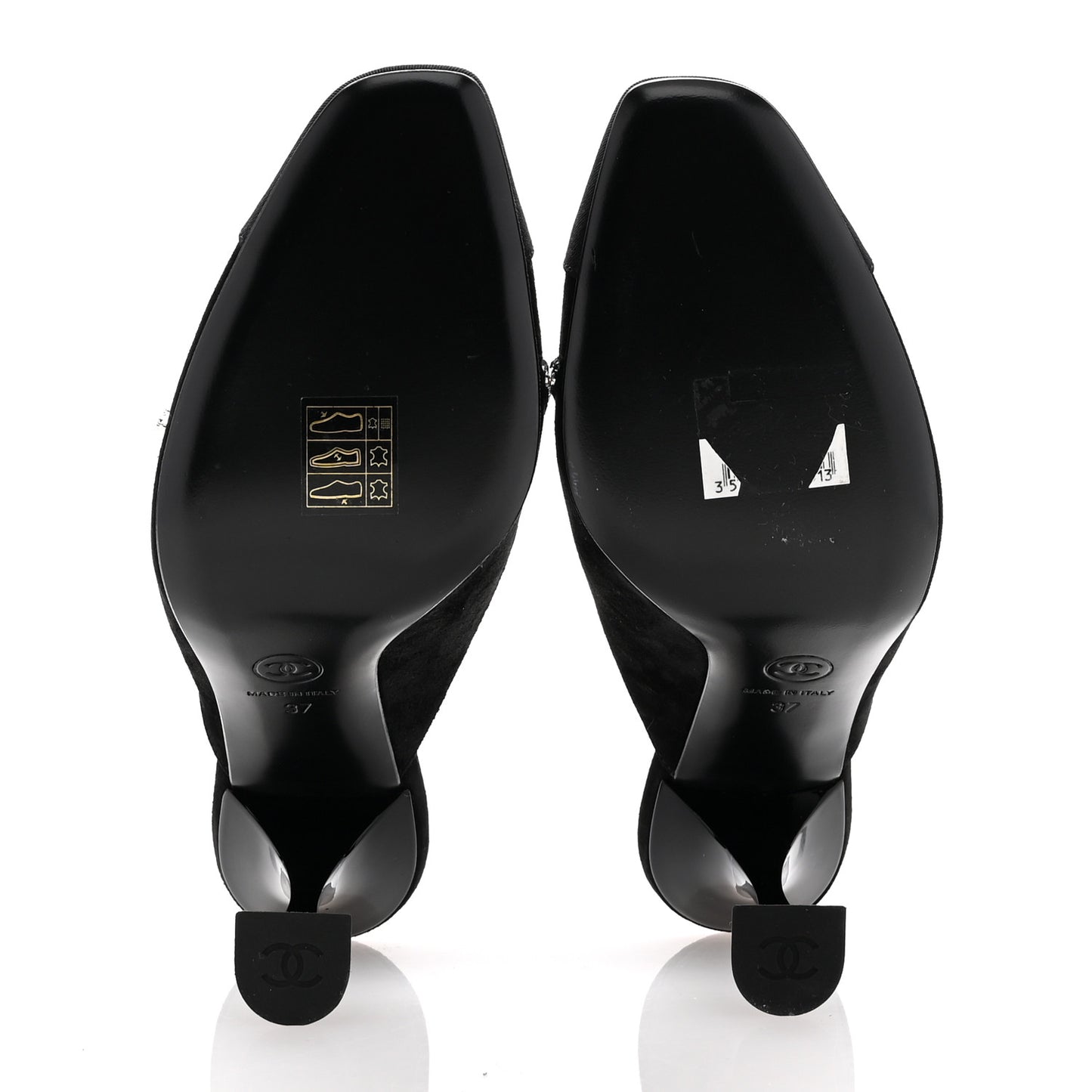 Suede Grosgrain Crystal Star Mules 37 Black