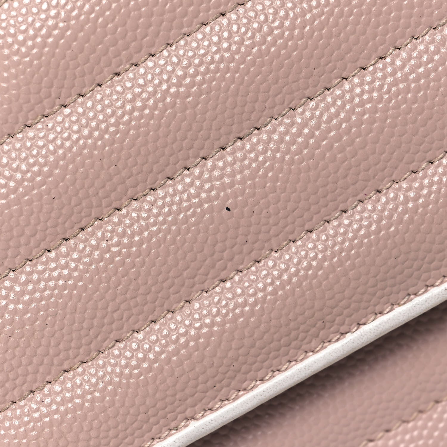 Saint Laurent Grain De Poudre Matelasse Chevron Monogram Envelope Chain Wallet Pink White 9 of 23