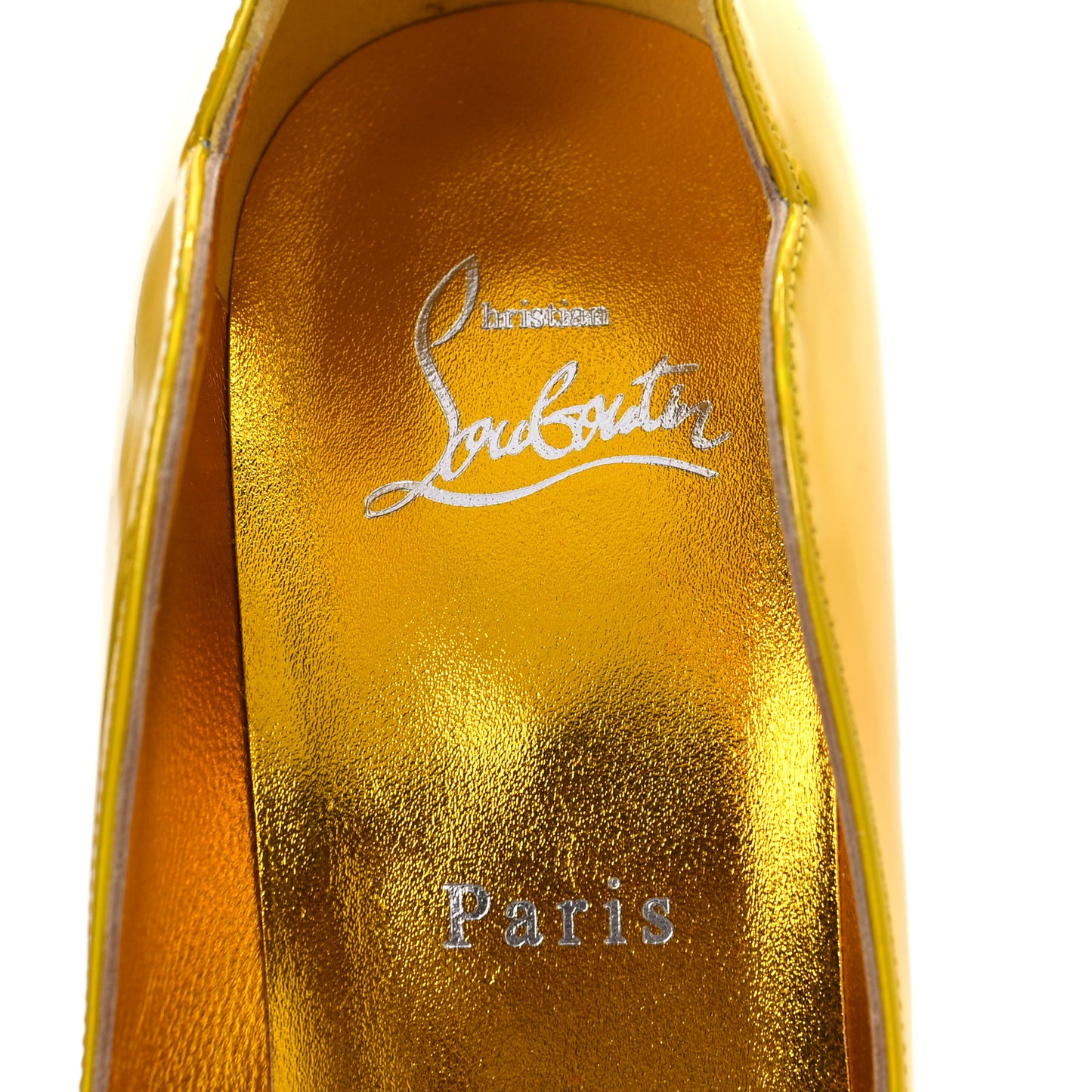 Metallic Patent Hot Chick 100 Pumps 38 Yellow