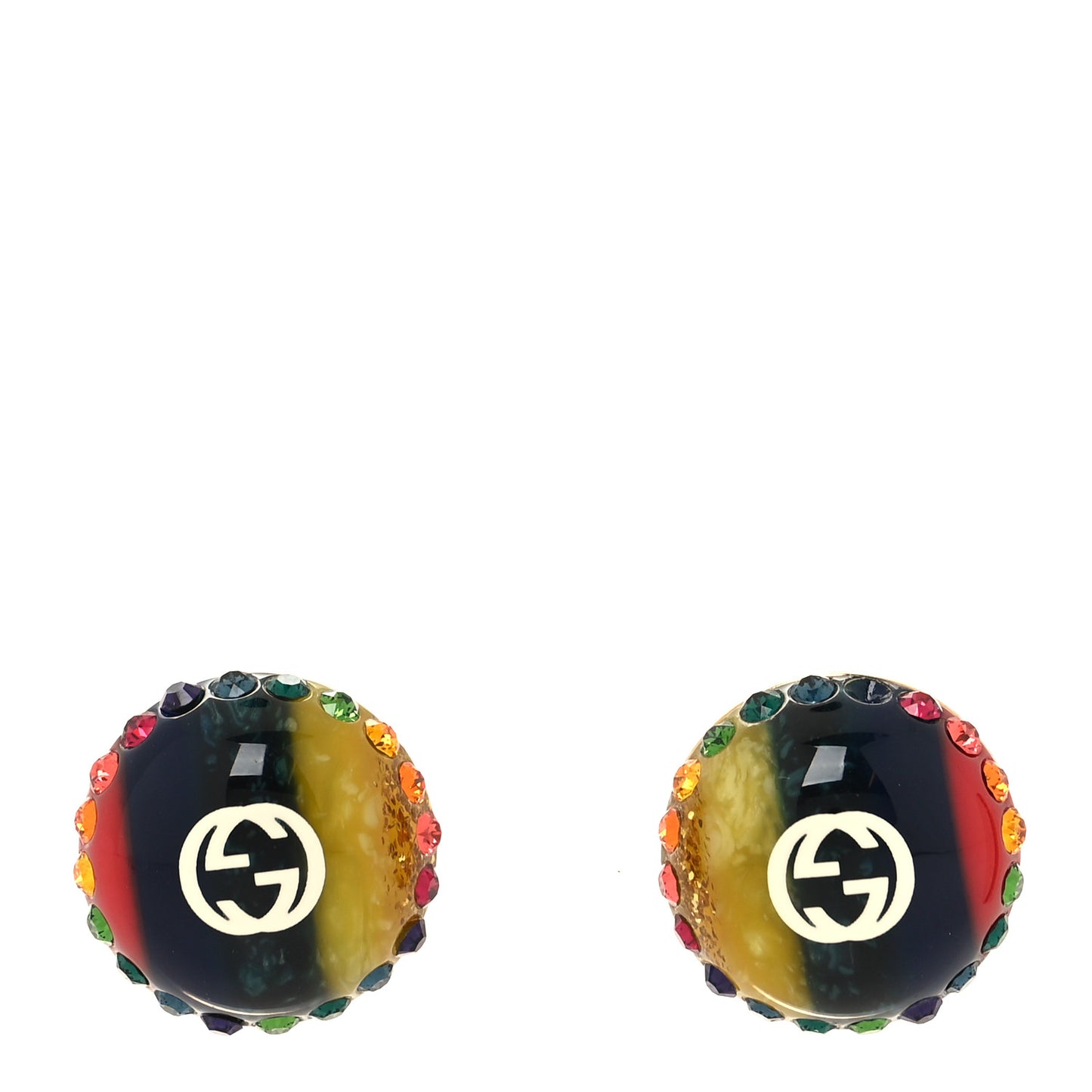 Resin Crystal Web Stud Earrings Multicolor