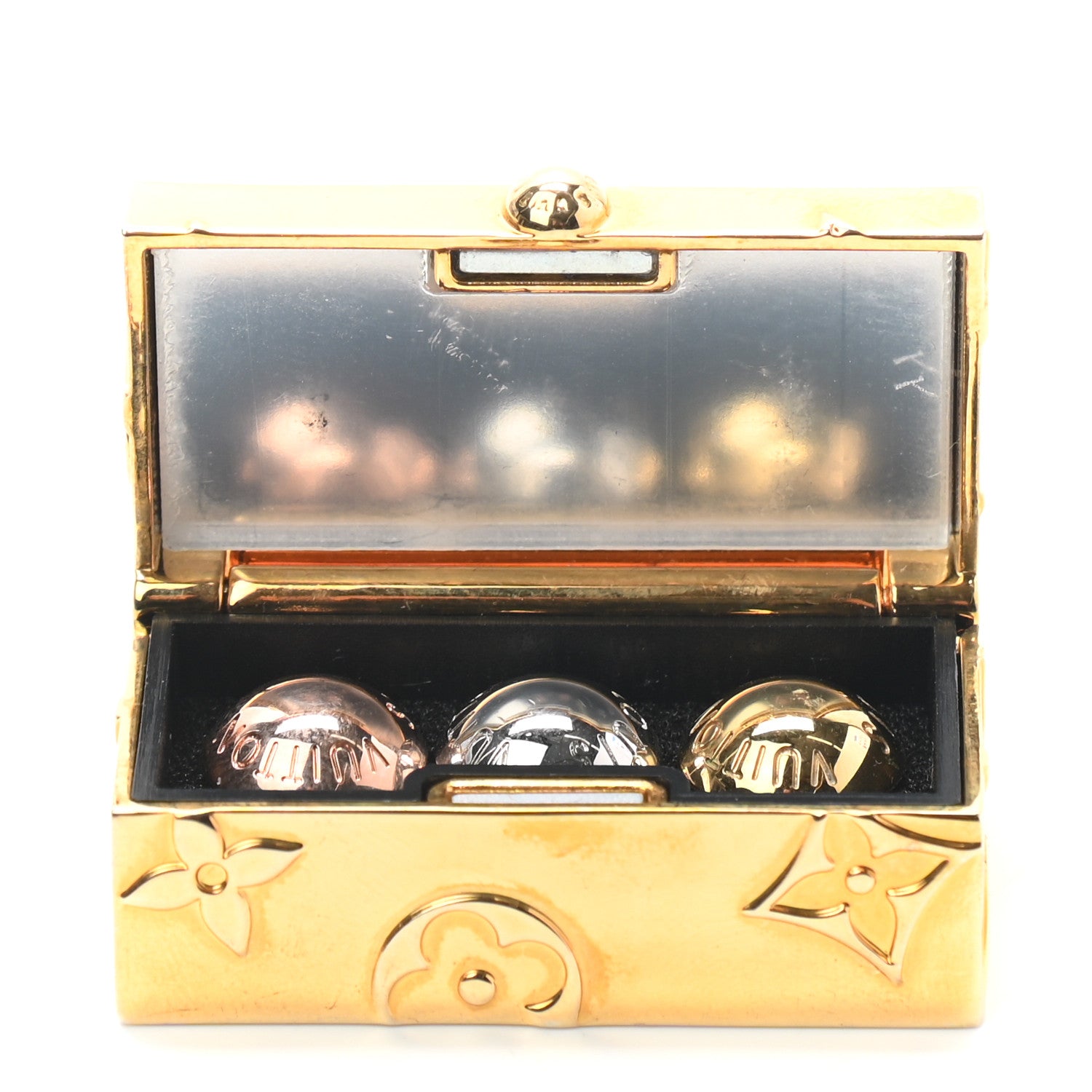 Louis Vuitton Hoop Earrings Stud Back Set Gold Pink Silver 6 of 9