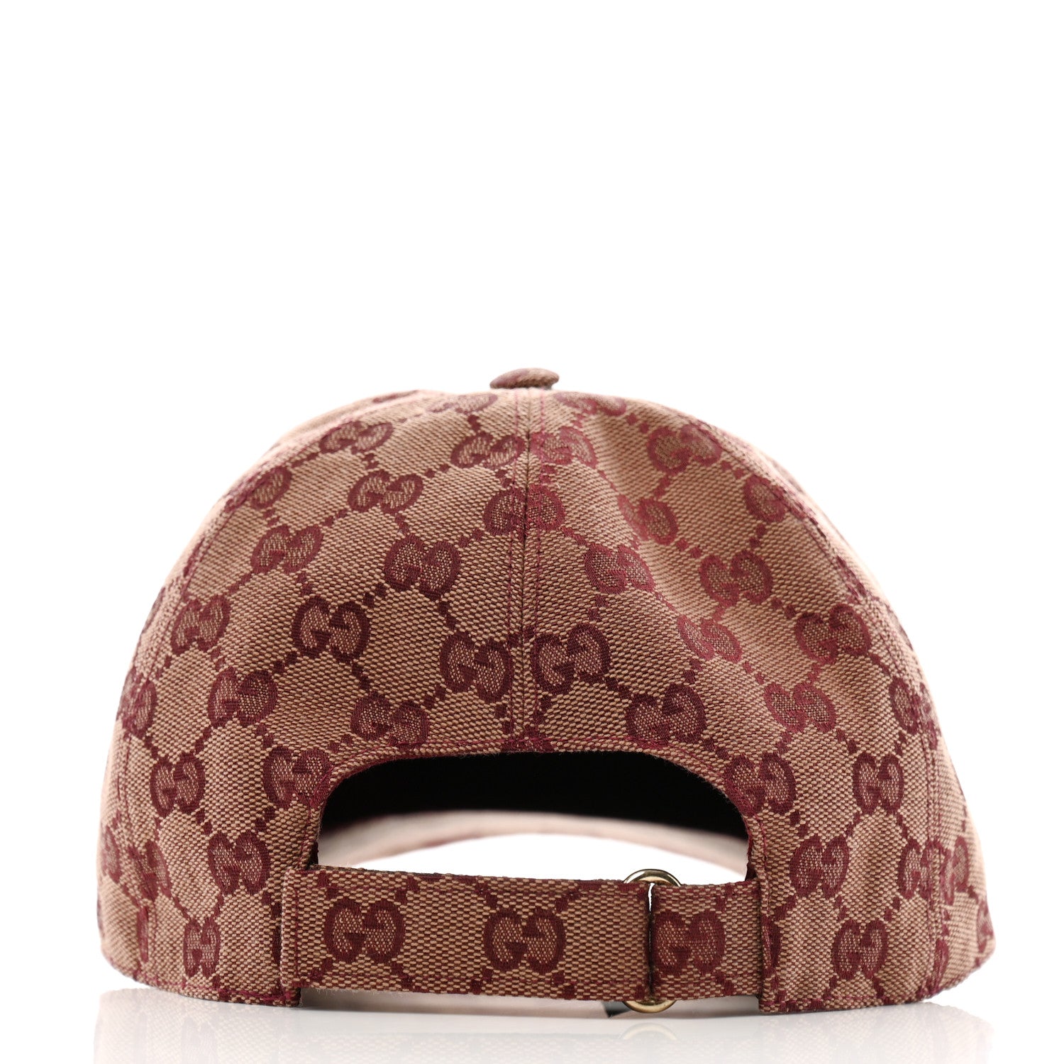 Gucci Monogram Textured Dollar Calfskin Zeno Baseball Hat L Camel Bordeaux 6 of 10