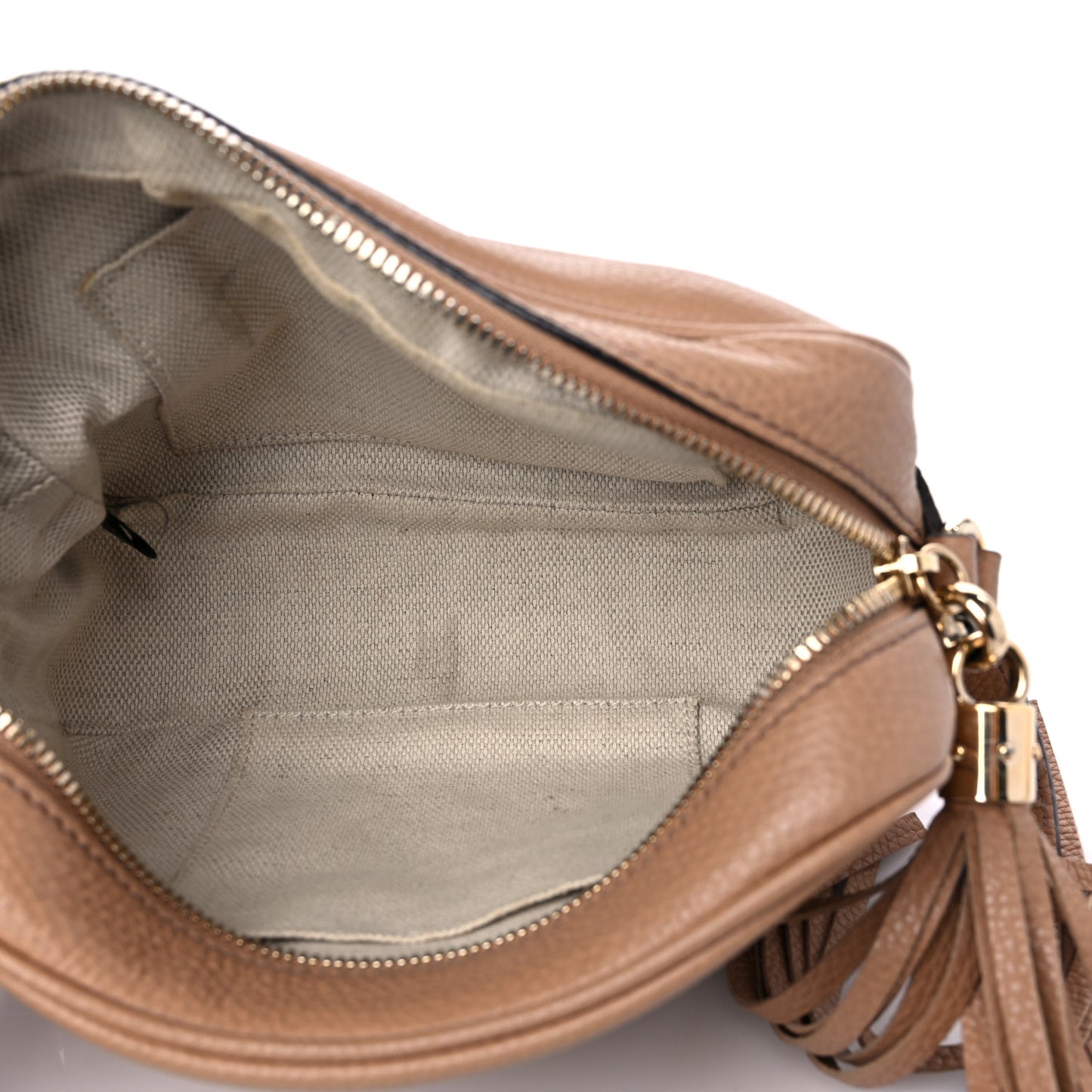 Pebbled Calfskin Small Soho Disco Bag Camelia
