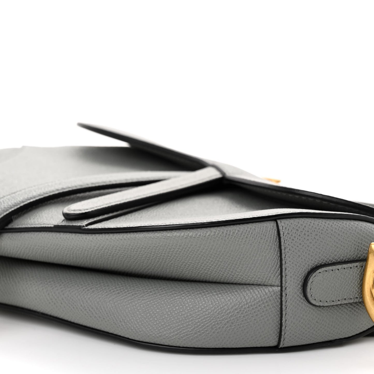 Grained Calfskin Saddle Bag Grey