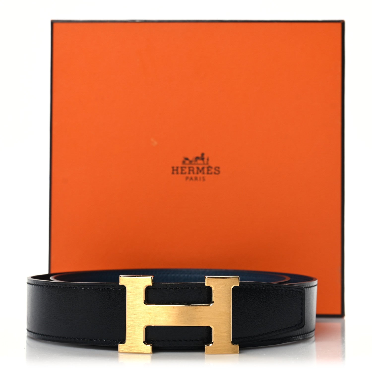 Hermes Box Togo 32mm H Belt 90 36 Black 7 of 7