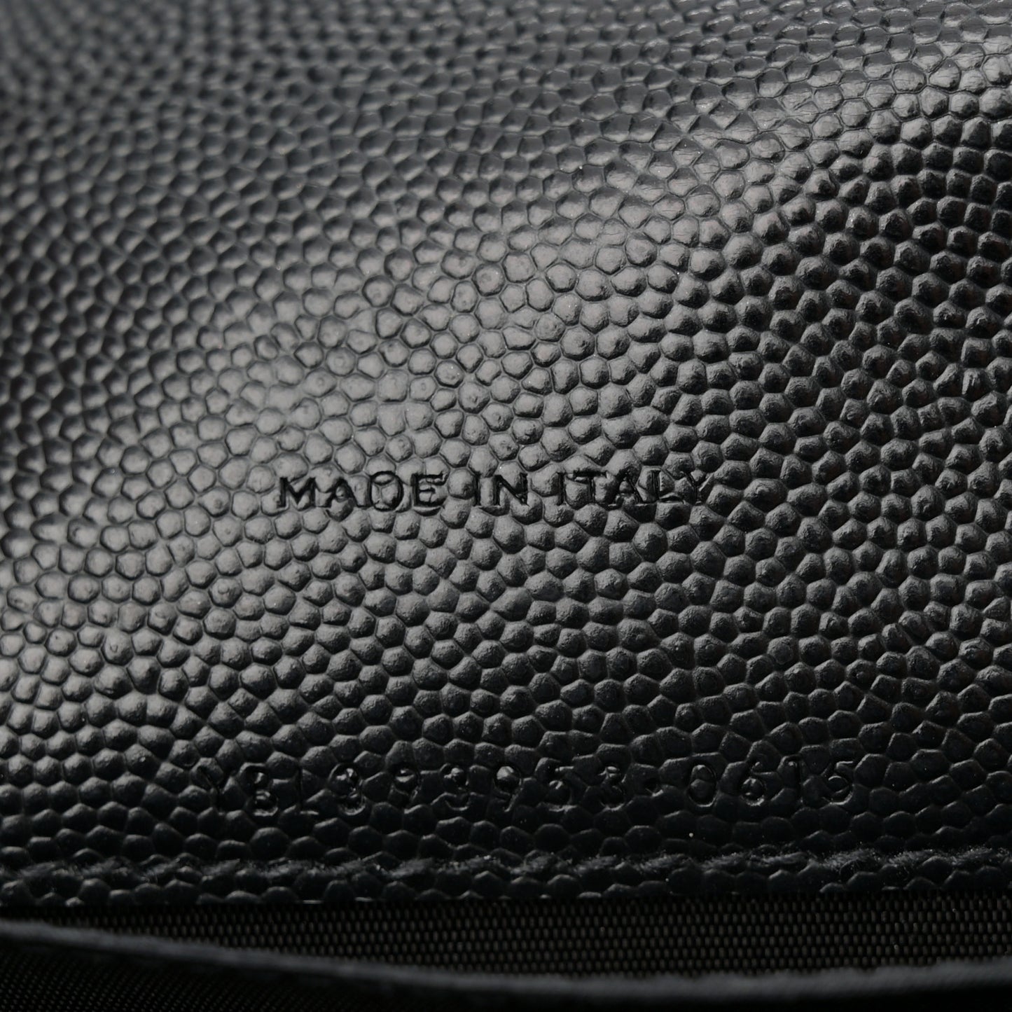 Grain De Poudre Matelasse Chevron Monogram Envelope Chain Wallet Black