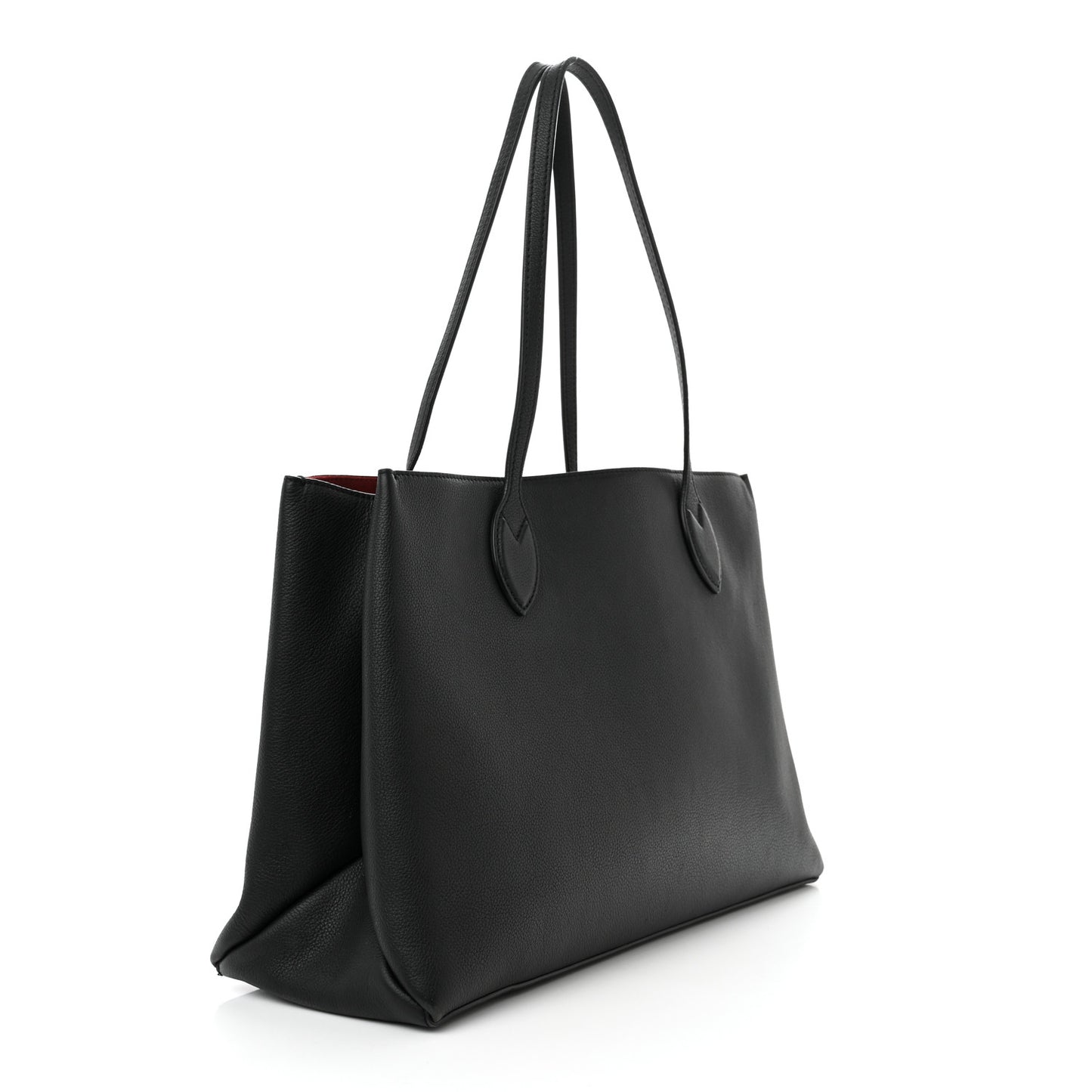 Grained Calfskin Lockme Shopper Black