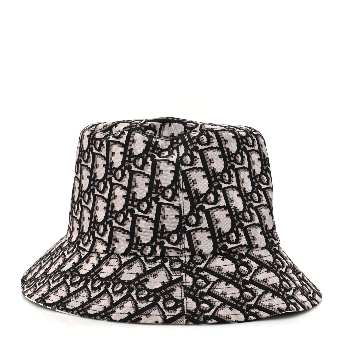 Oblique Plaid Reversible Teddy-D Brim Bucket Hat Black White