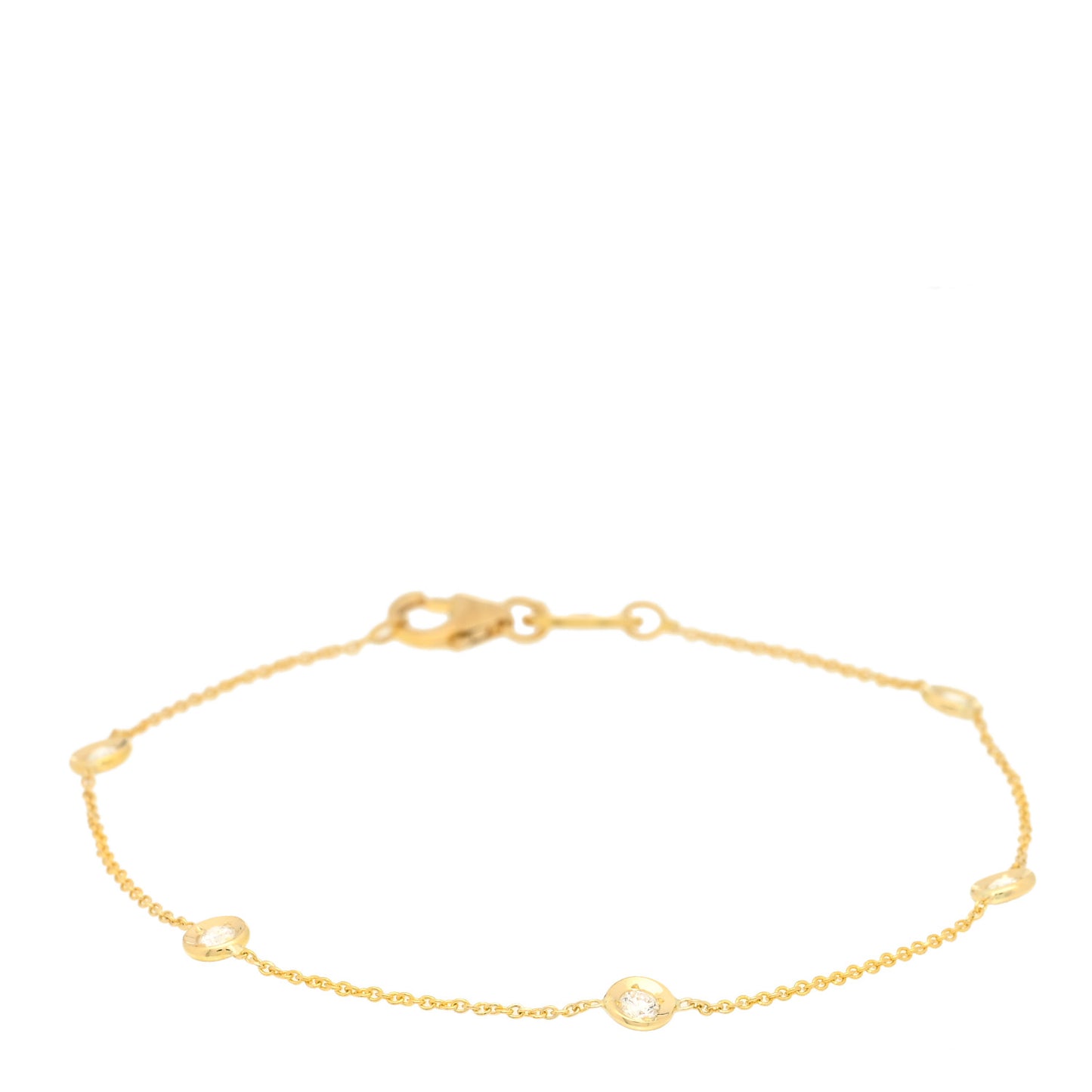 18K Yellow Gold Diamond By the Inch Five Station Bracelet
