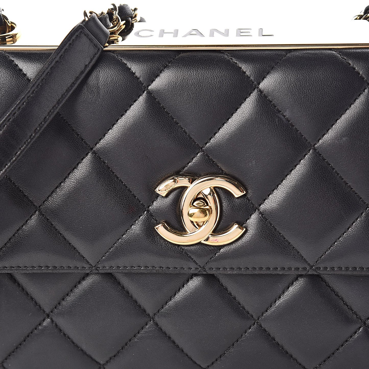 Lambskin Quilted Medium Trendy CC Flap Black
