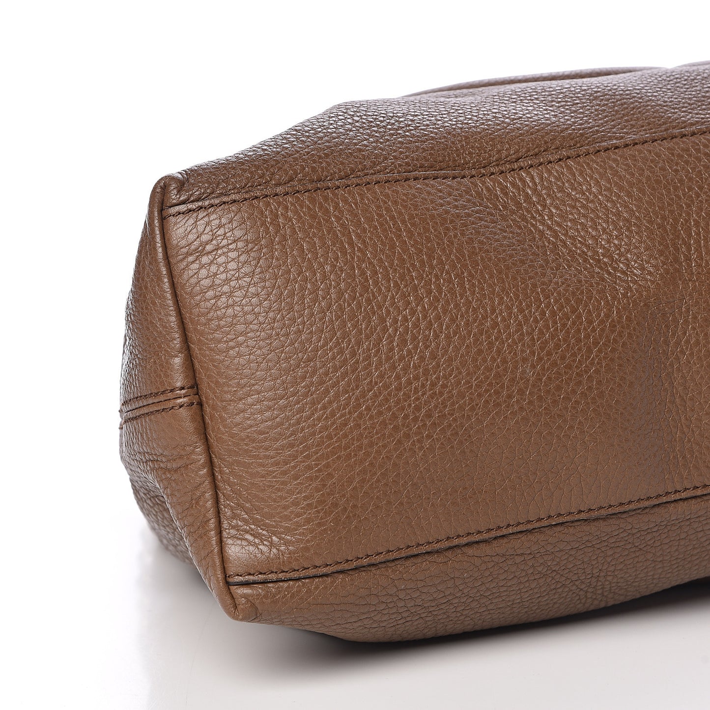 Pebbled Calfskin Medium Soho Chain Shoulder Bag Maple Brown