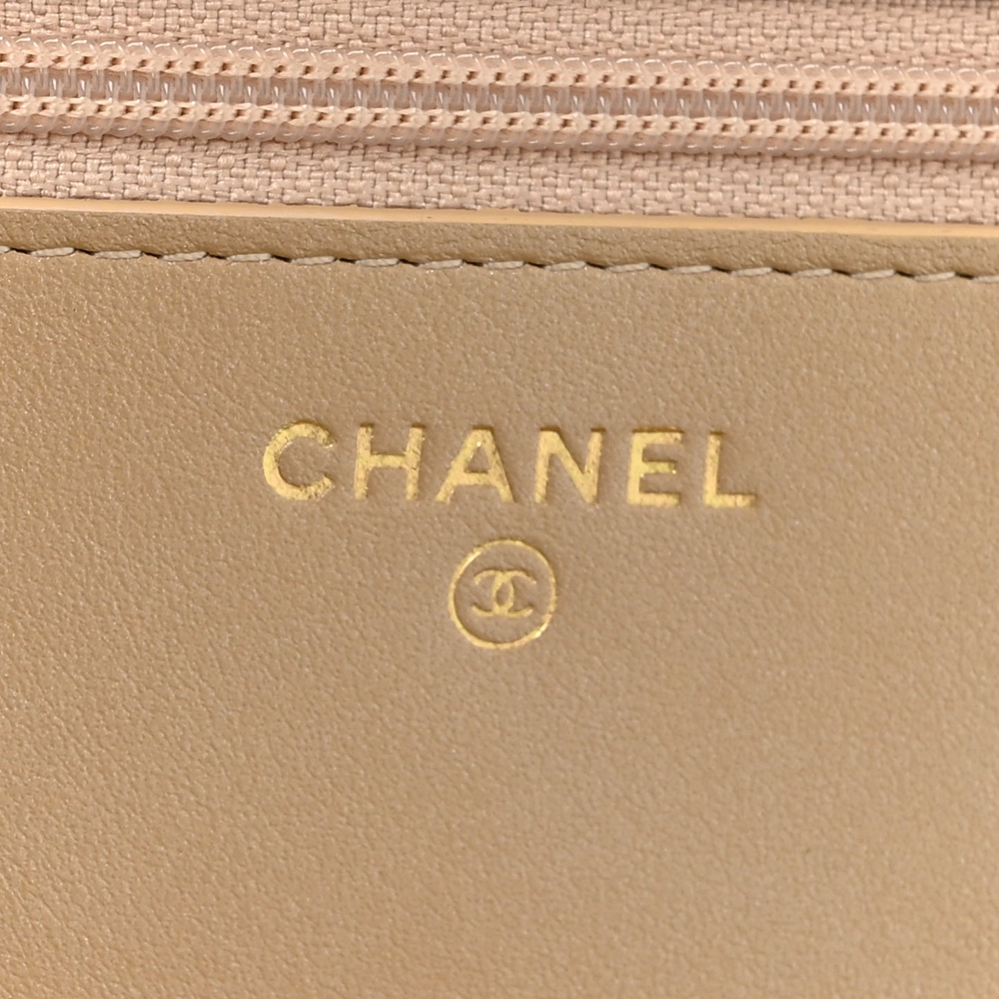 Metallic Goatskin Quilted Chanel 19 Wallet On Chain WOC Gold