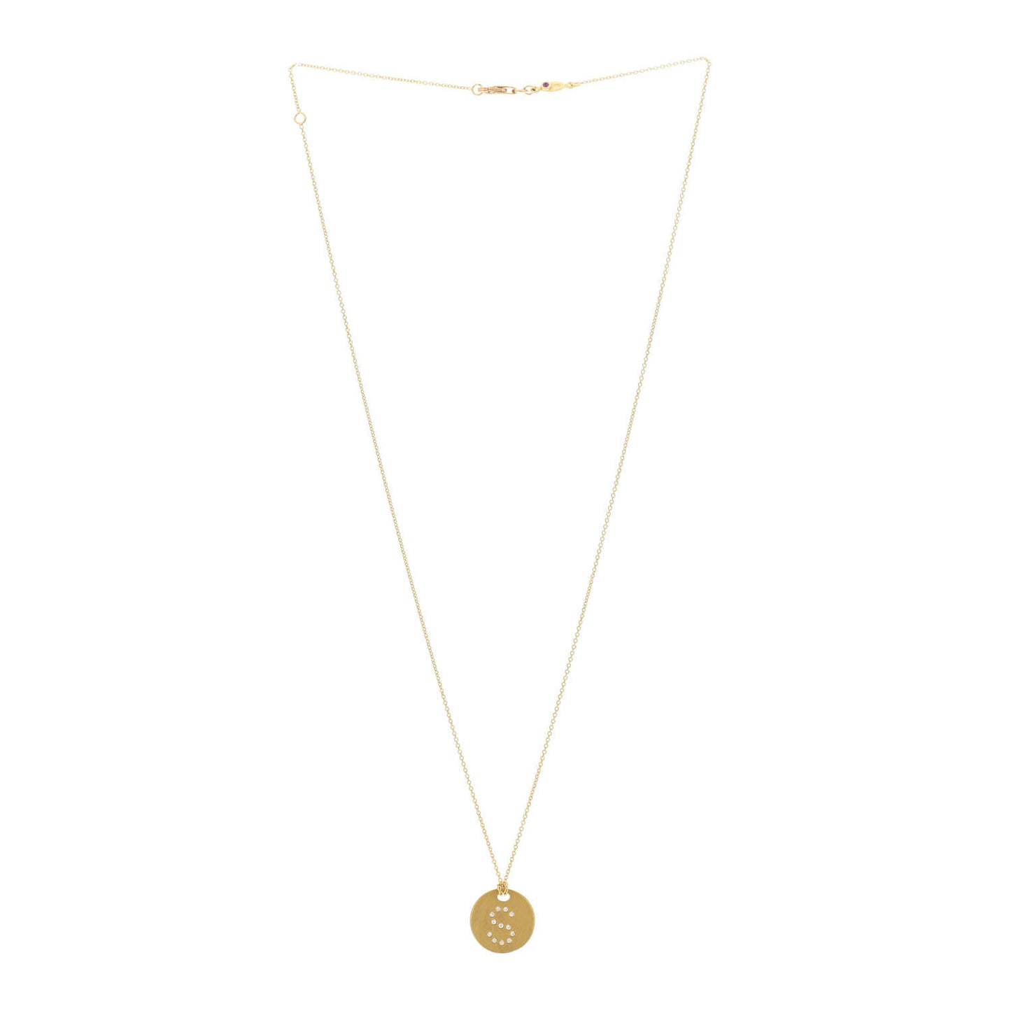 18K Yellow Gold Diamond Tiny Treasures Initial S Pendant Necklace