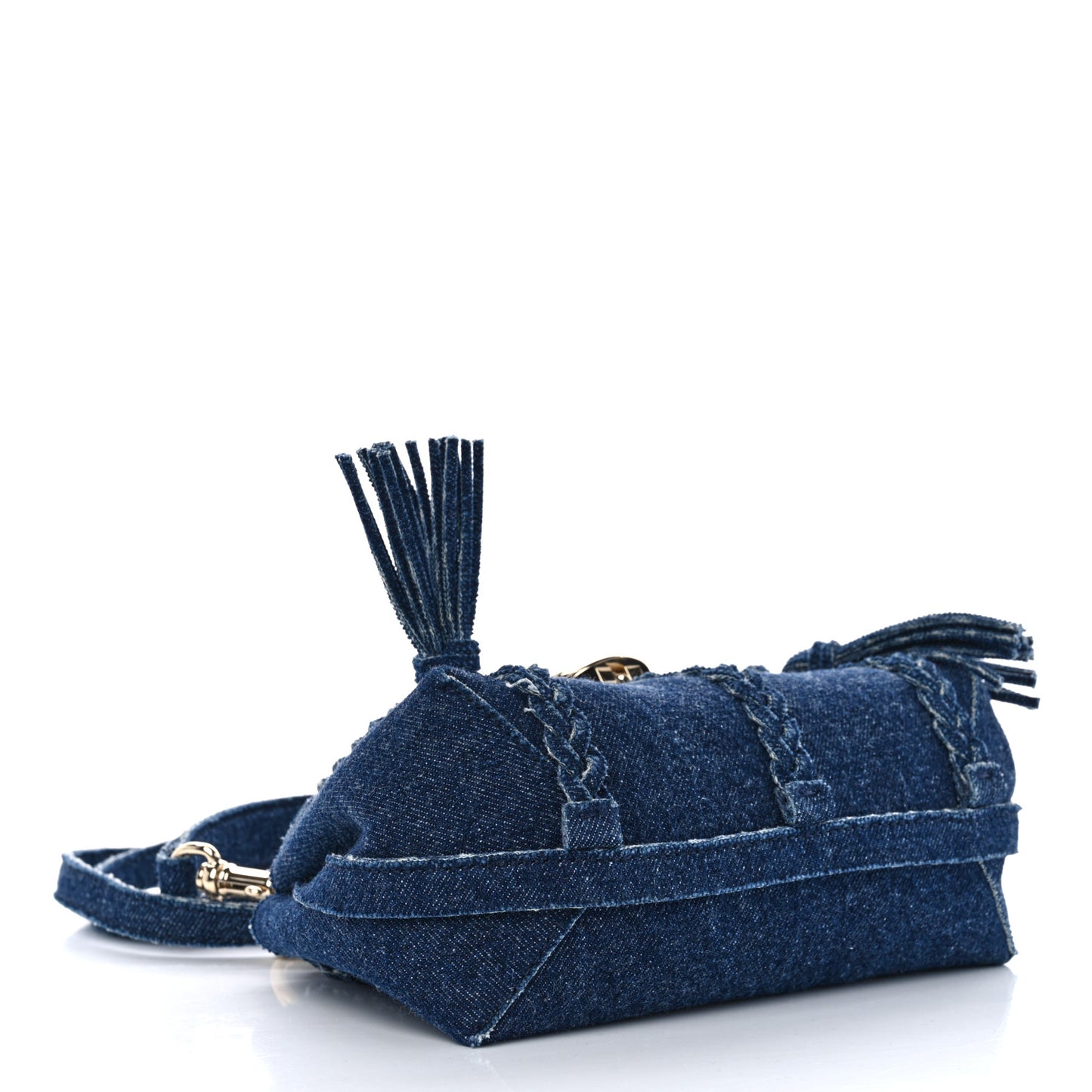 Denim Mini Penelope Soft Shoulder Bag Blue