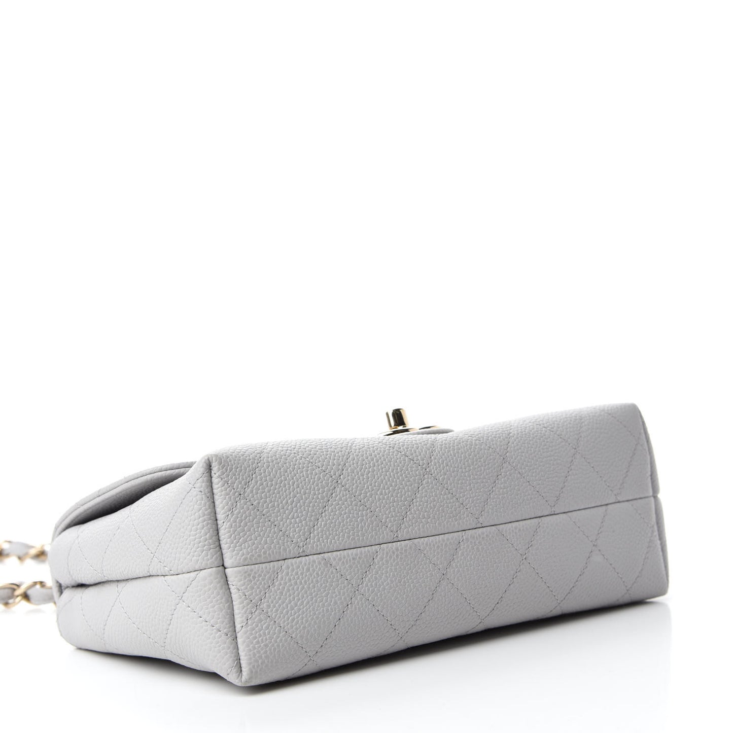 Caviar Quilted Small City Walk Flap Light Grey
