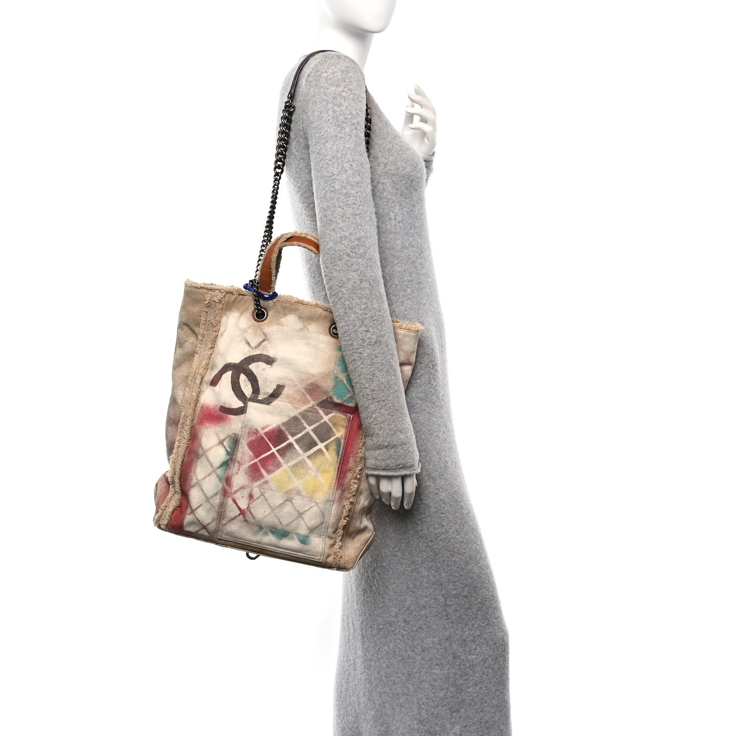 Canvas Graffiti Art School Oh My Boy Tote Beige Multicolor