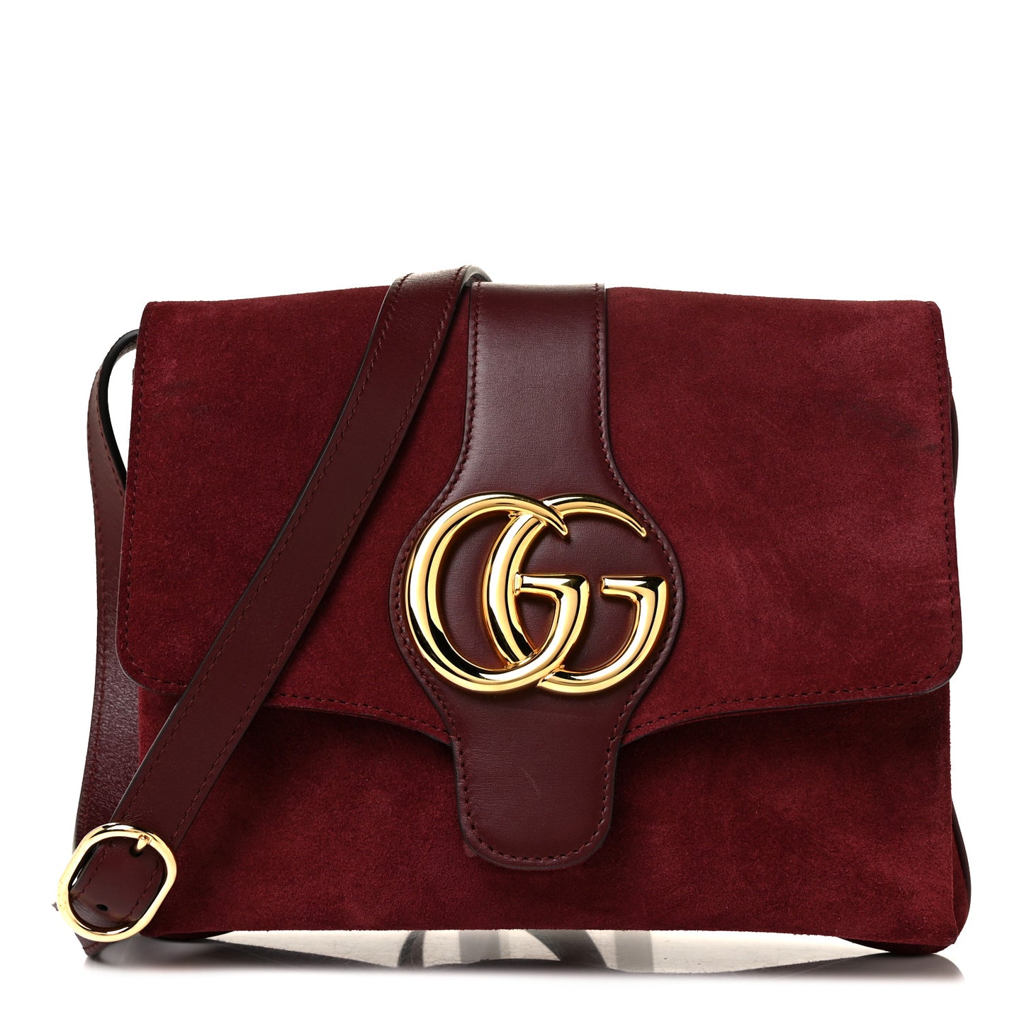 Suede Medium Arli Flap Shoulder Bag Vintage Bordeaux