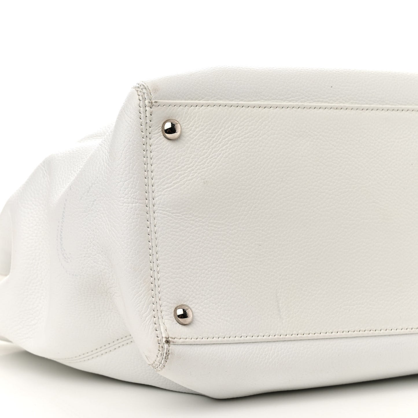 Calfskin Cerf Executive Shopper Tote White