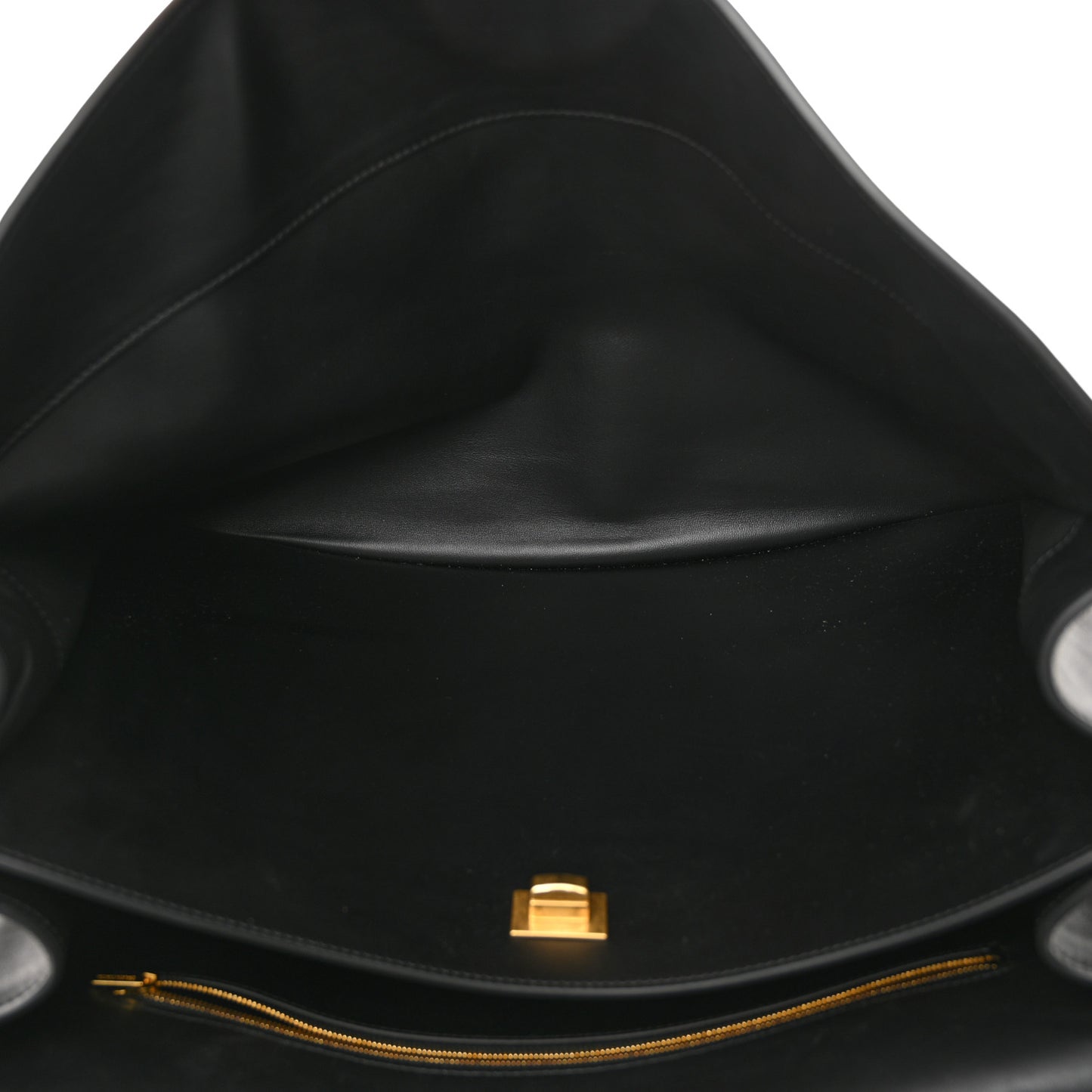 Smooth Calfskin Large Rodeo Top Handle Handbag Black