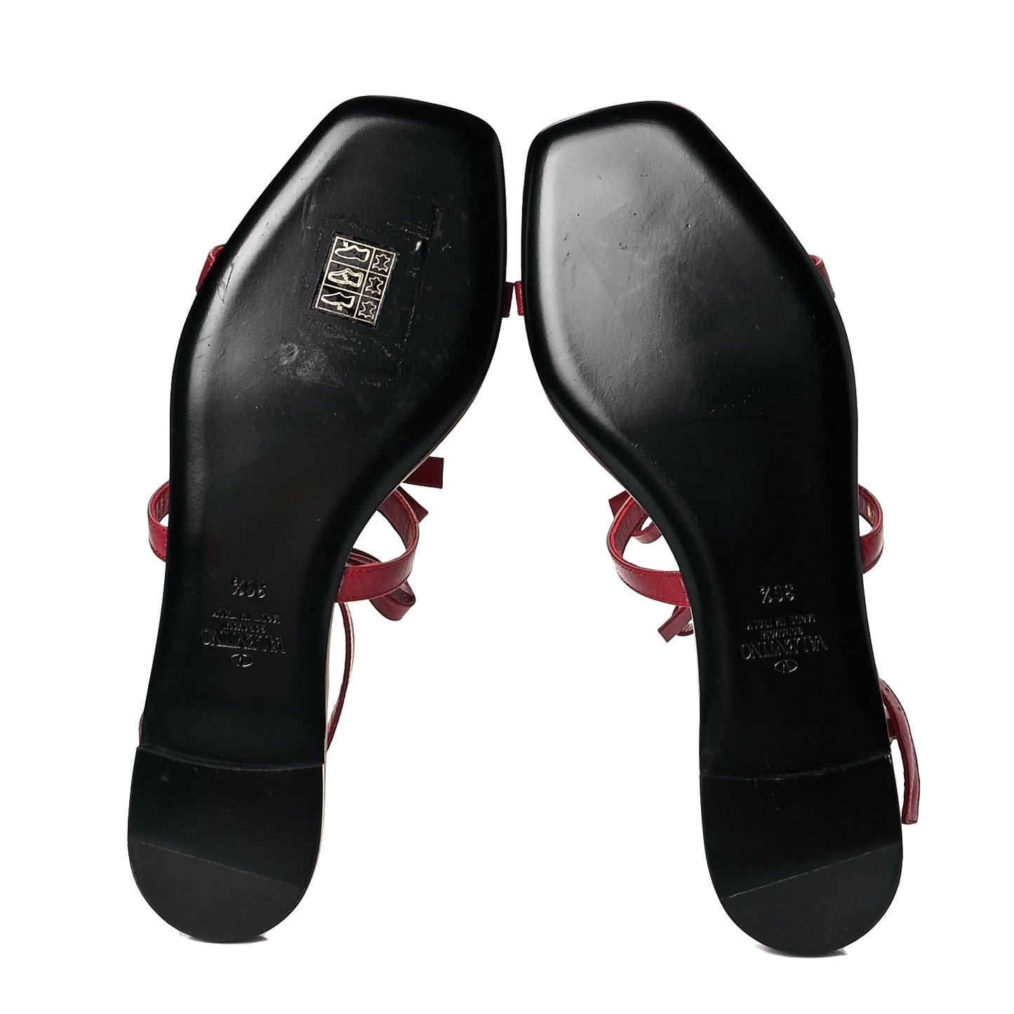 Nappa French Bow Sandals 36.5 Rosso Valentino