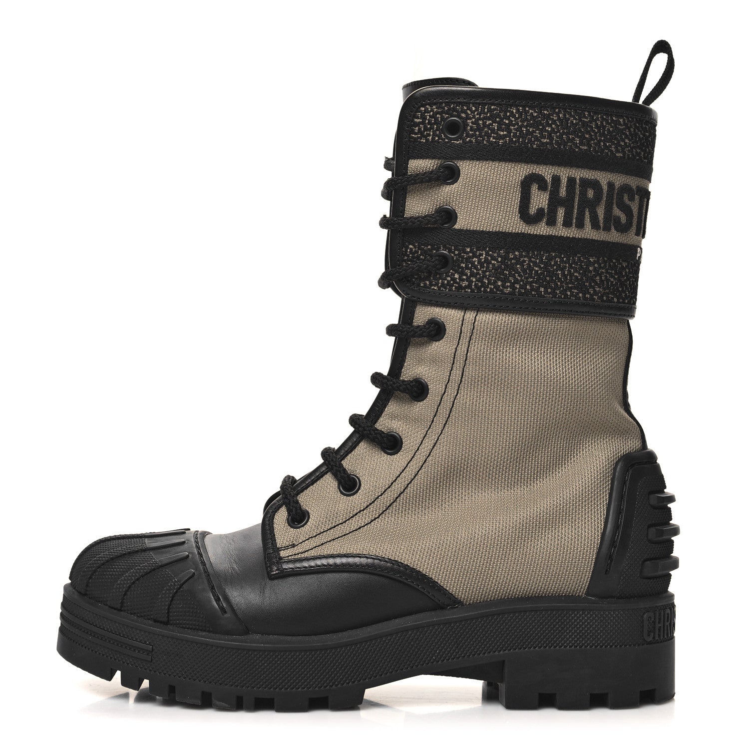 CD D-Major Ankle Boot In Grey Mix Black Denim Fabric And Lambskin  107724