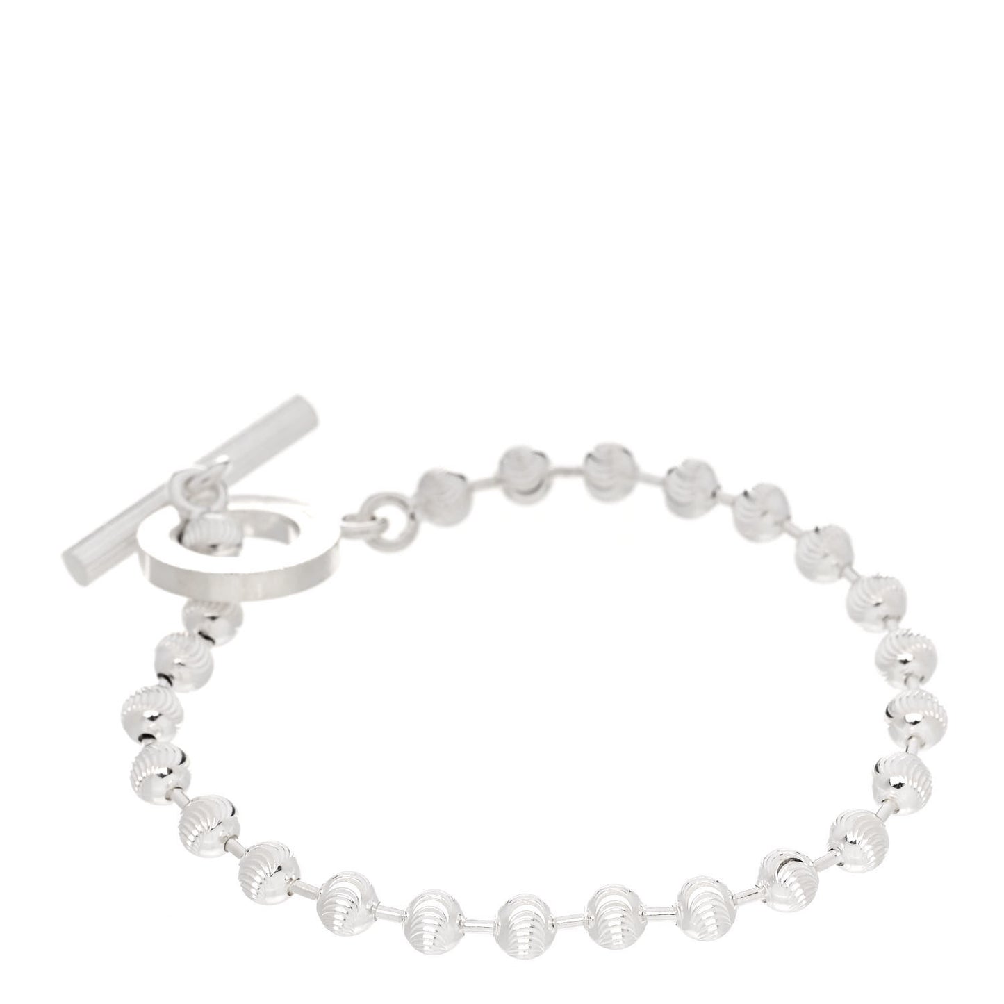 Sterling Silver Boule Bead Toggle Bracelet