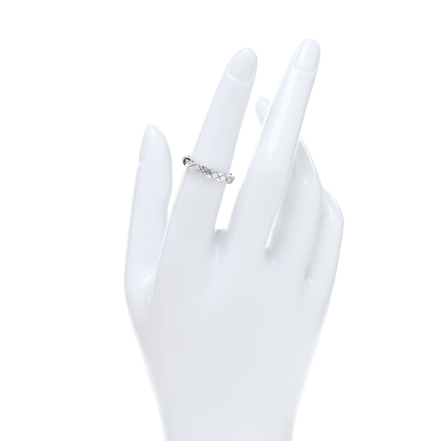 Chanel 18K White Gold Mini Coco Crush Ring 53 6.25 2 of 4