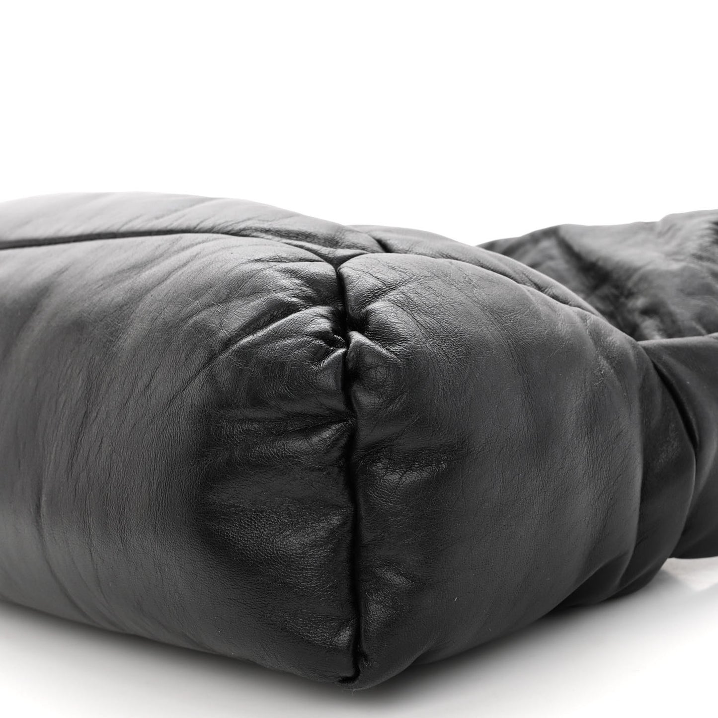 Shiny Nappa Puffer Puzzle Hobo Black