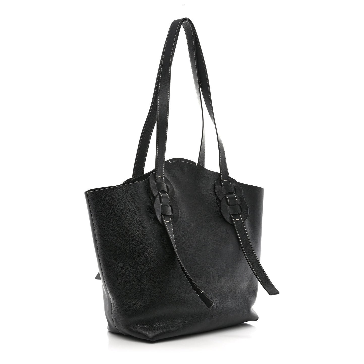 Small Grain Smooth Calfskin Medium Darryl Tote Black