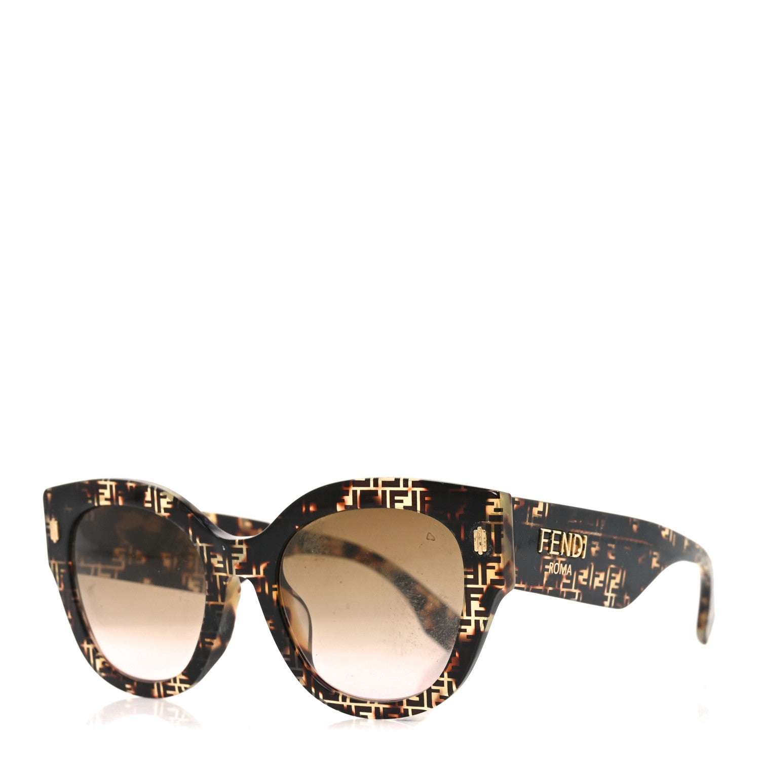 Fendi Acetate Fendi Roma Cat Eye Sunglasses FF 0435/S Havana