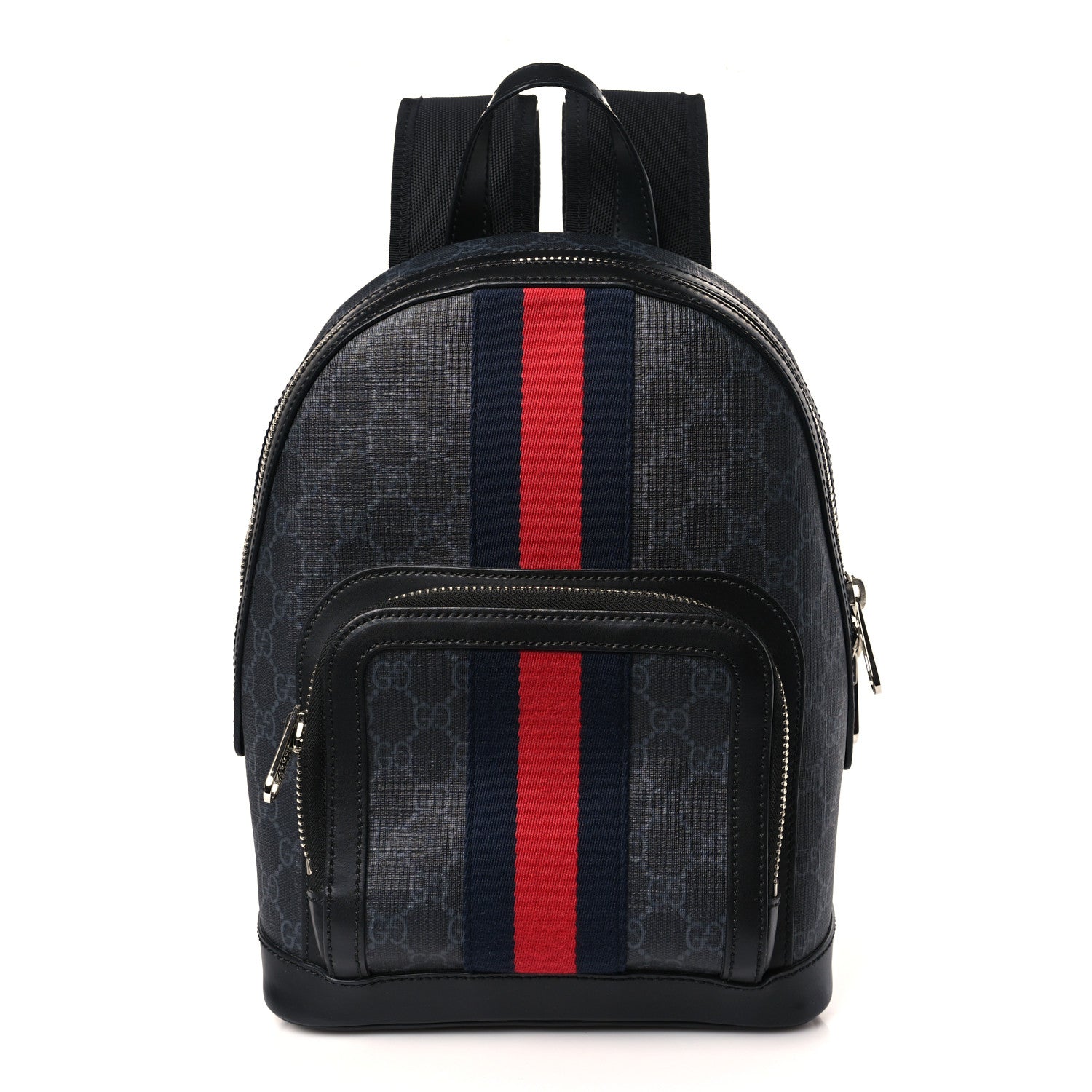 GUCCI Authentic Black Backpack Authentic Gucci Black GG Supreme Canvas with Black Leather  main image 2