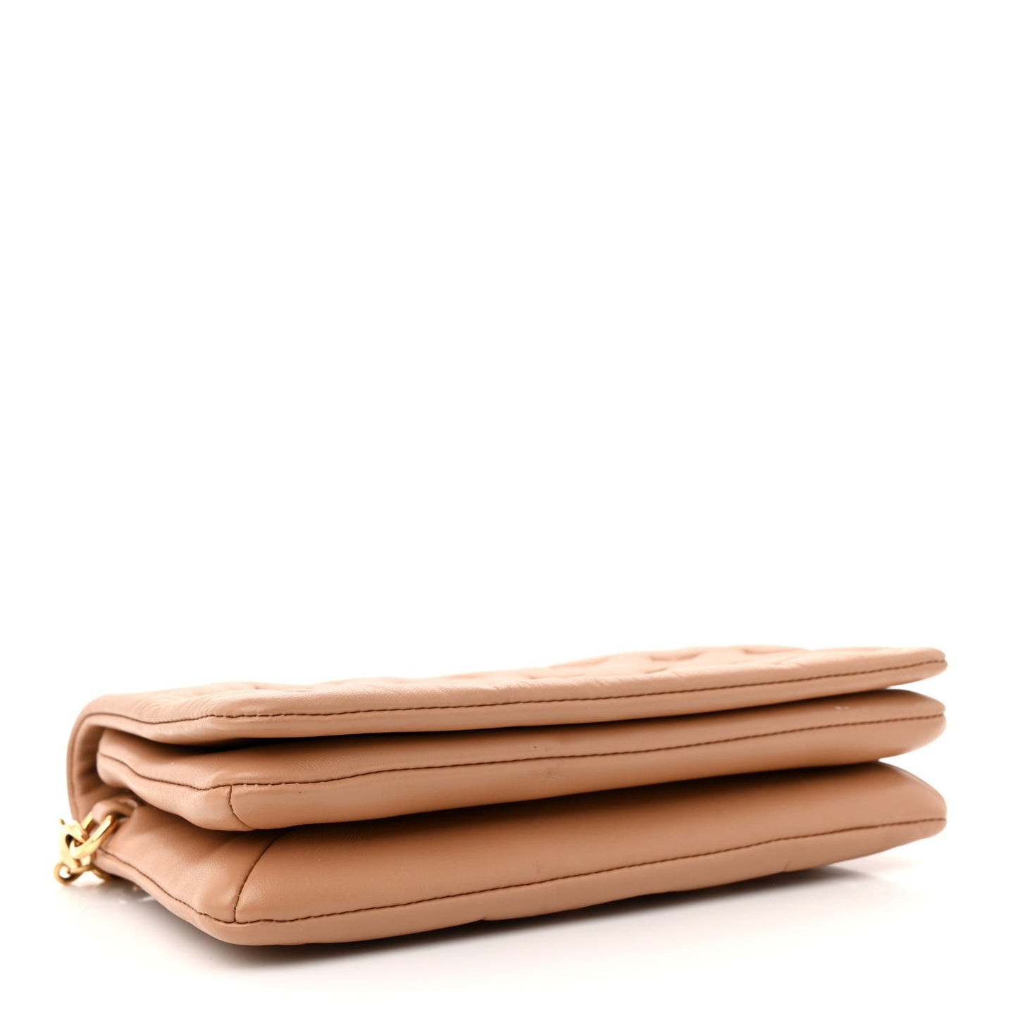 Lambskin Embossed Monogram Pochette Coussin Camel