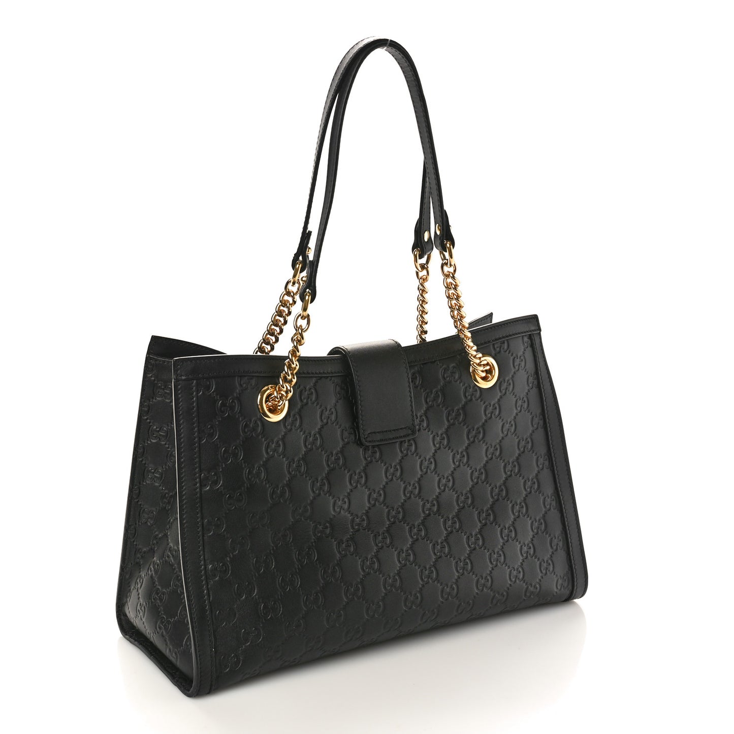 Guccissima Medium Padlock Tote Black