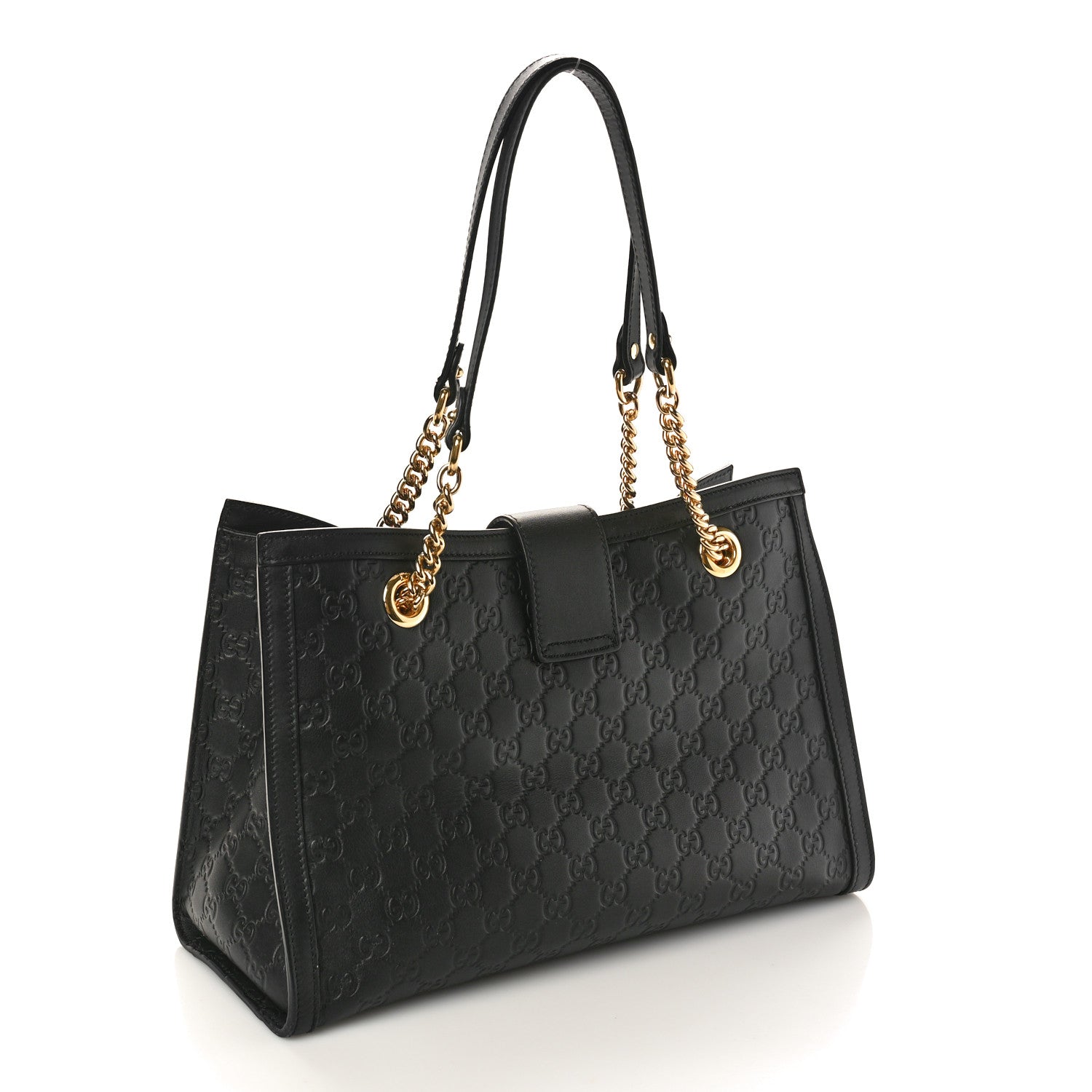 Gucci Guccissima Medium Padlock Tote Black 3 of 12