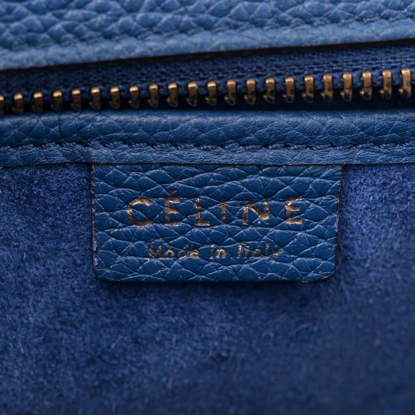 Drummed Calfskin Nano Luggage Indigo