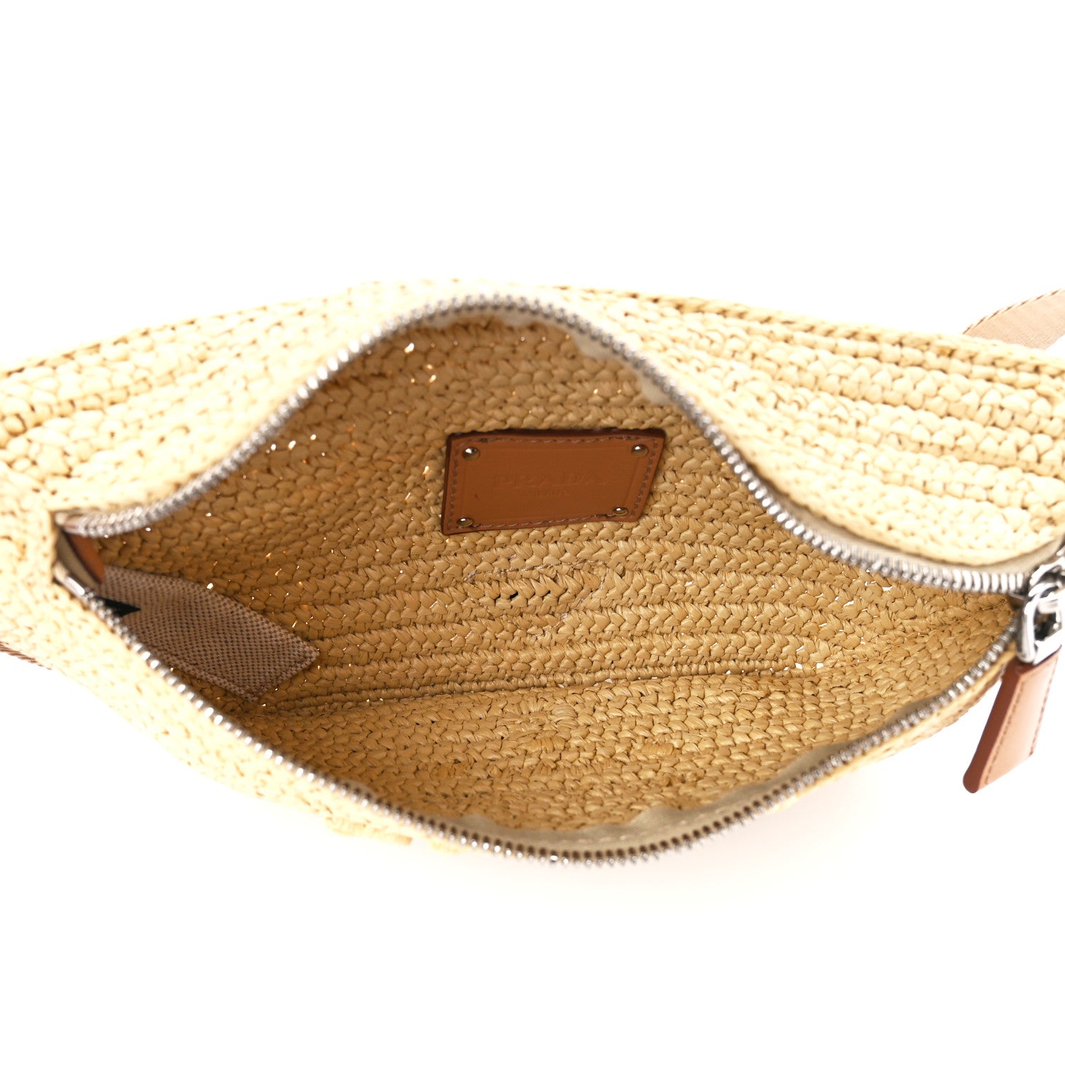 Prada Yarn Raffia Effect Crochet Belt Bag Naturale 4 of 9