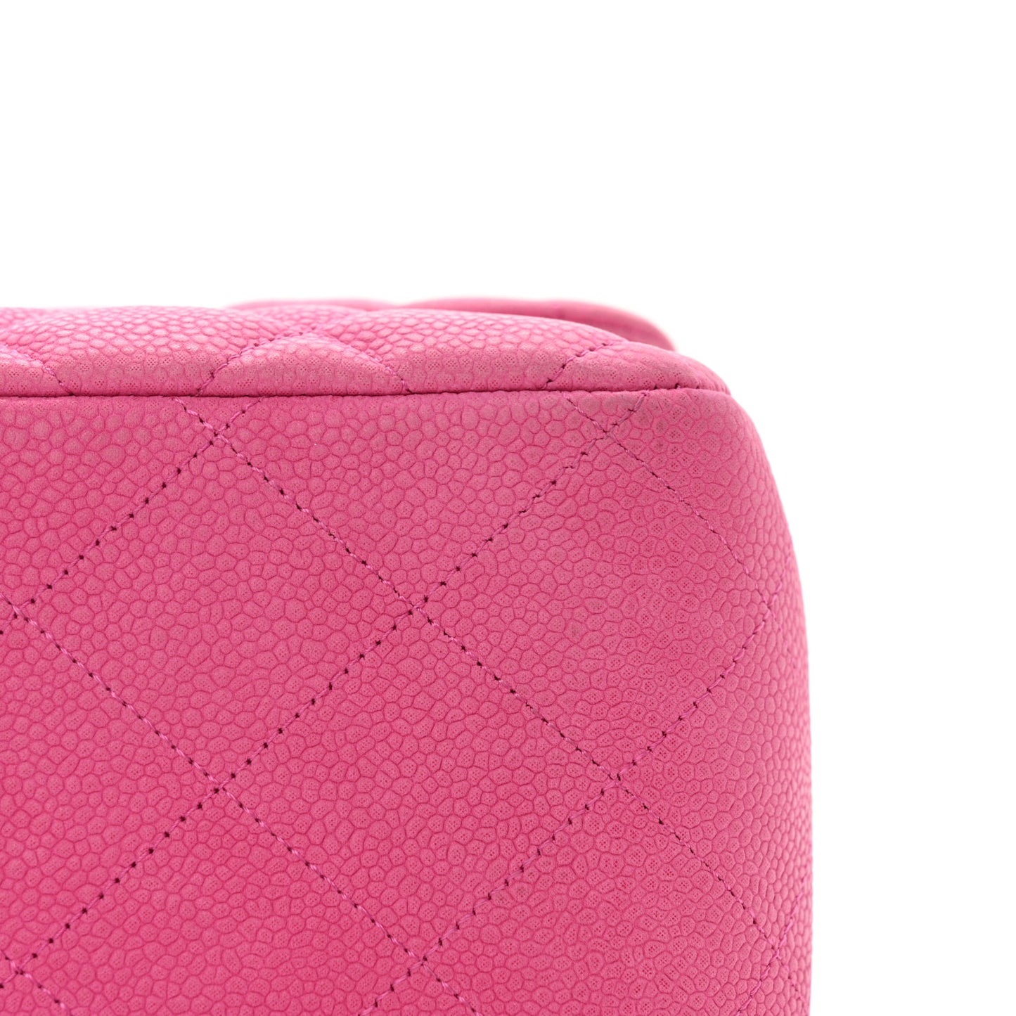 Iridescent Caviar Quilted Jumbo Double Flap Pink