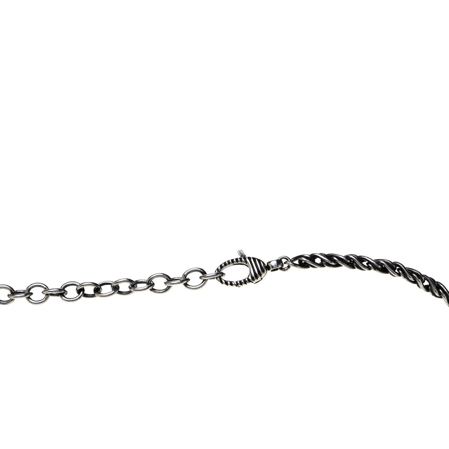 Metal Crystal Guccy Necklace Aged Silver