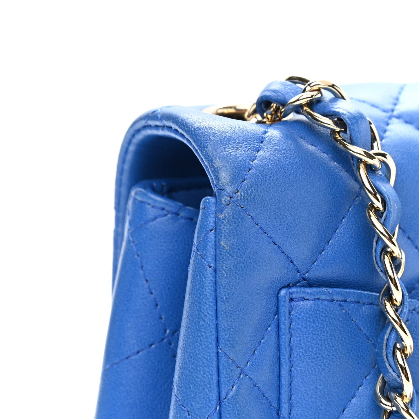 Lambskin Quilted Mini Square Flap Blue