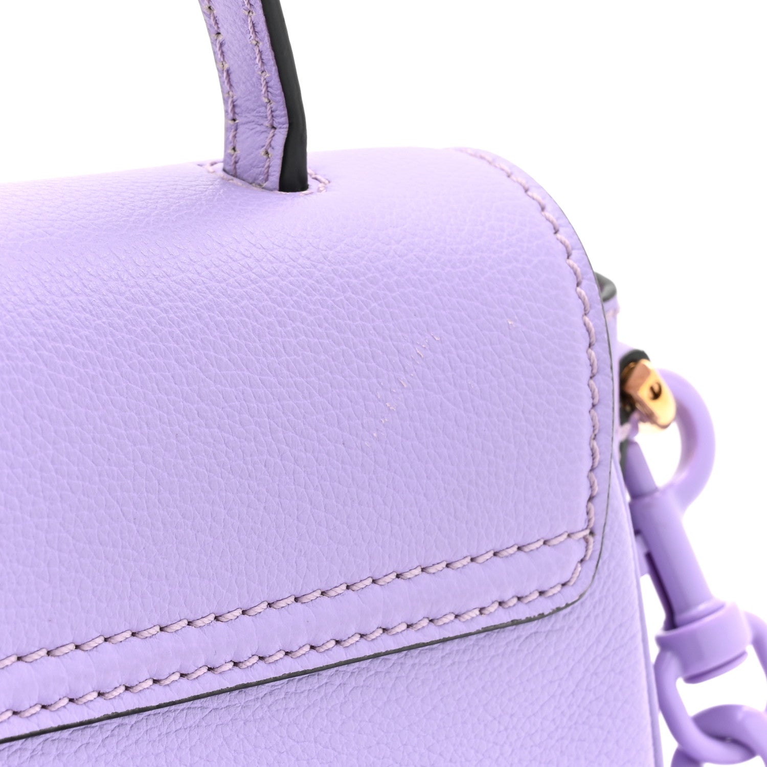 Versace Calfskin Medusa Small Top Handle Handbag Lilac 14 of 17